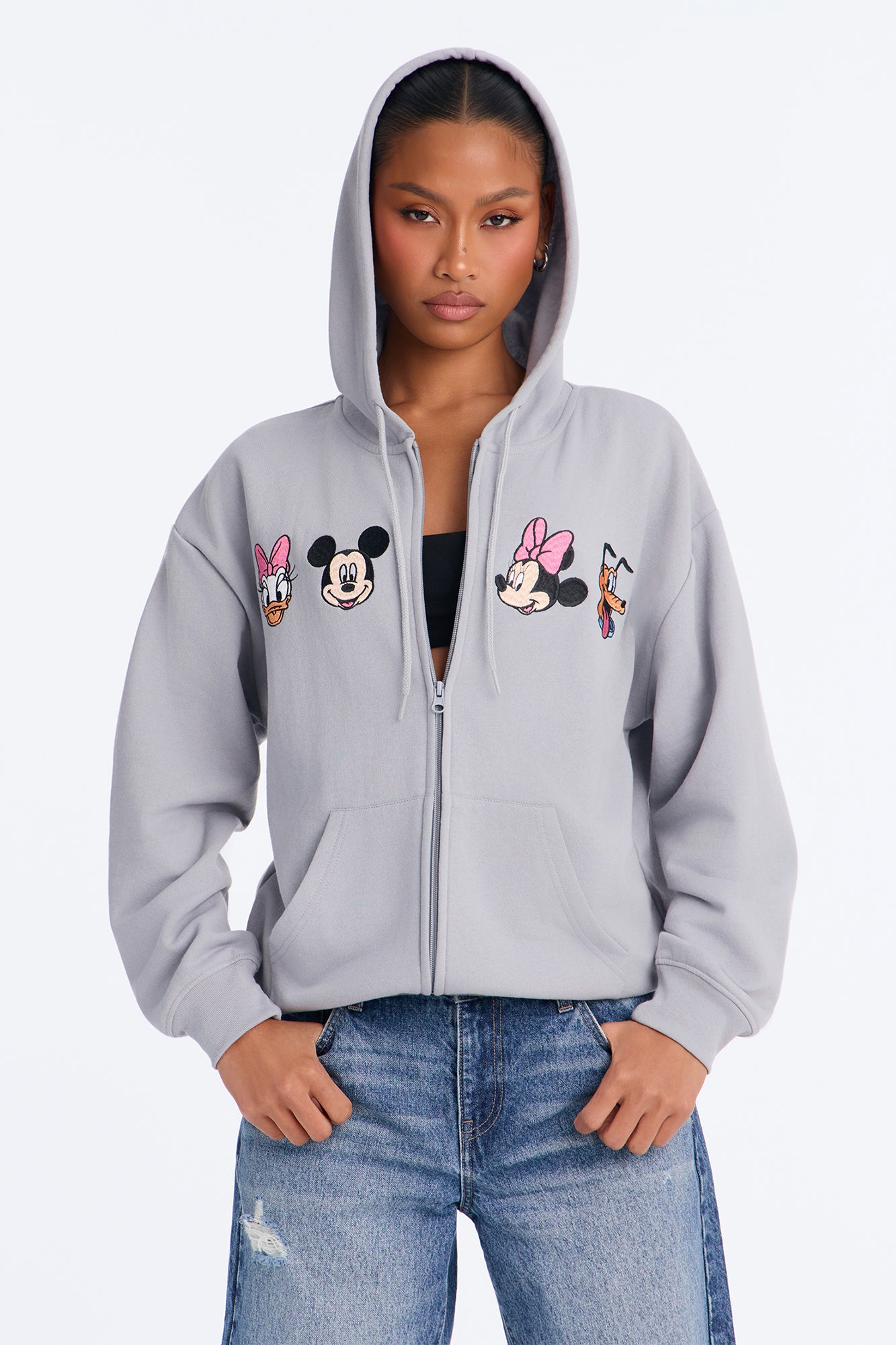 Mickey Mouse And Friends Zip Hoodie - Slate Grey