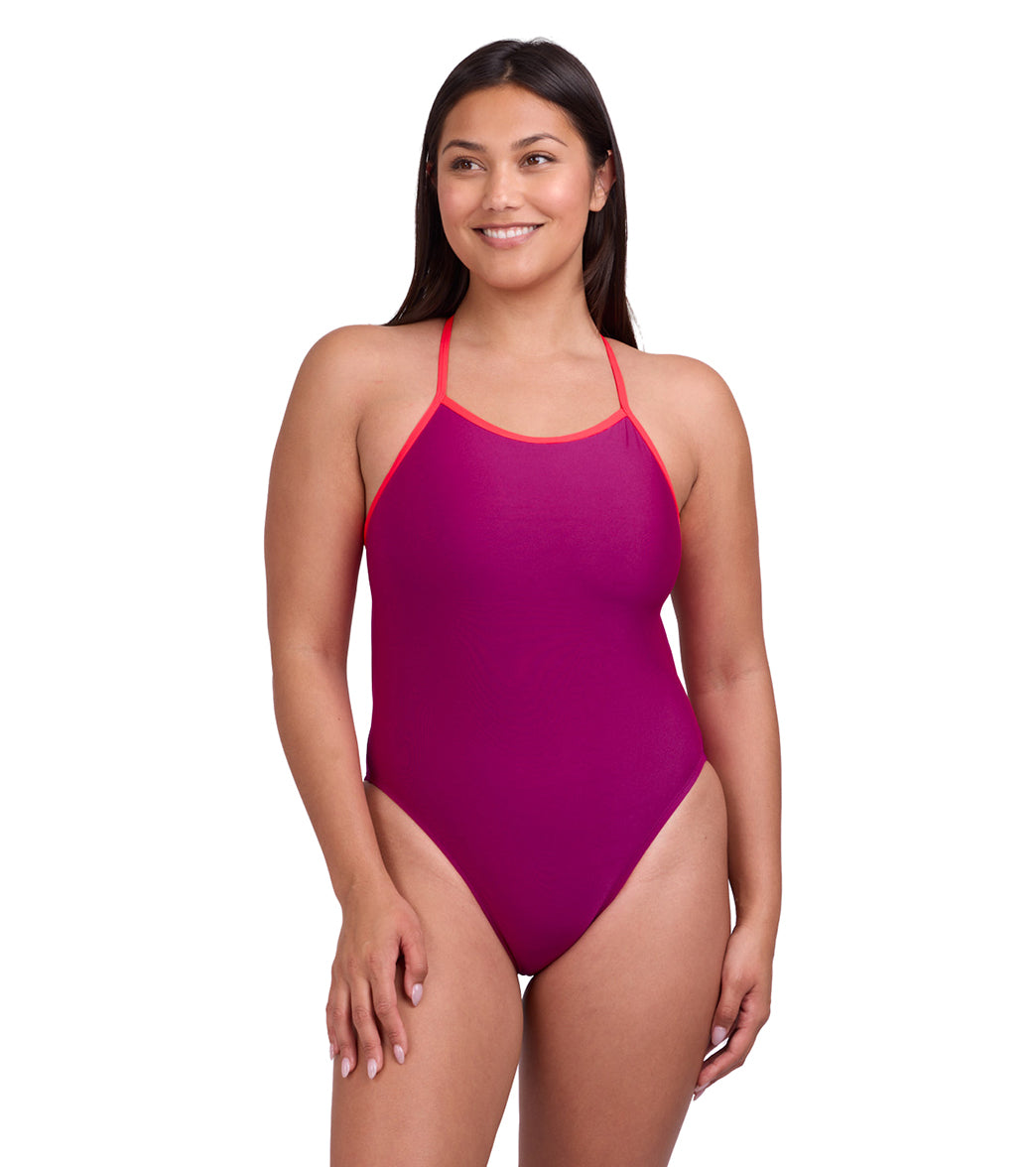 JOLYN Women's Brandon 2 Contrast Dragon Fruit One Piece Swimsuit