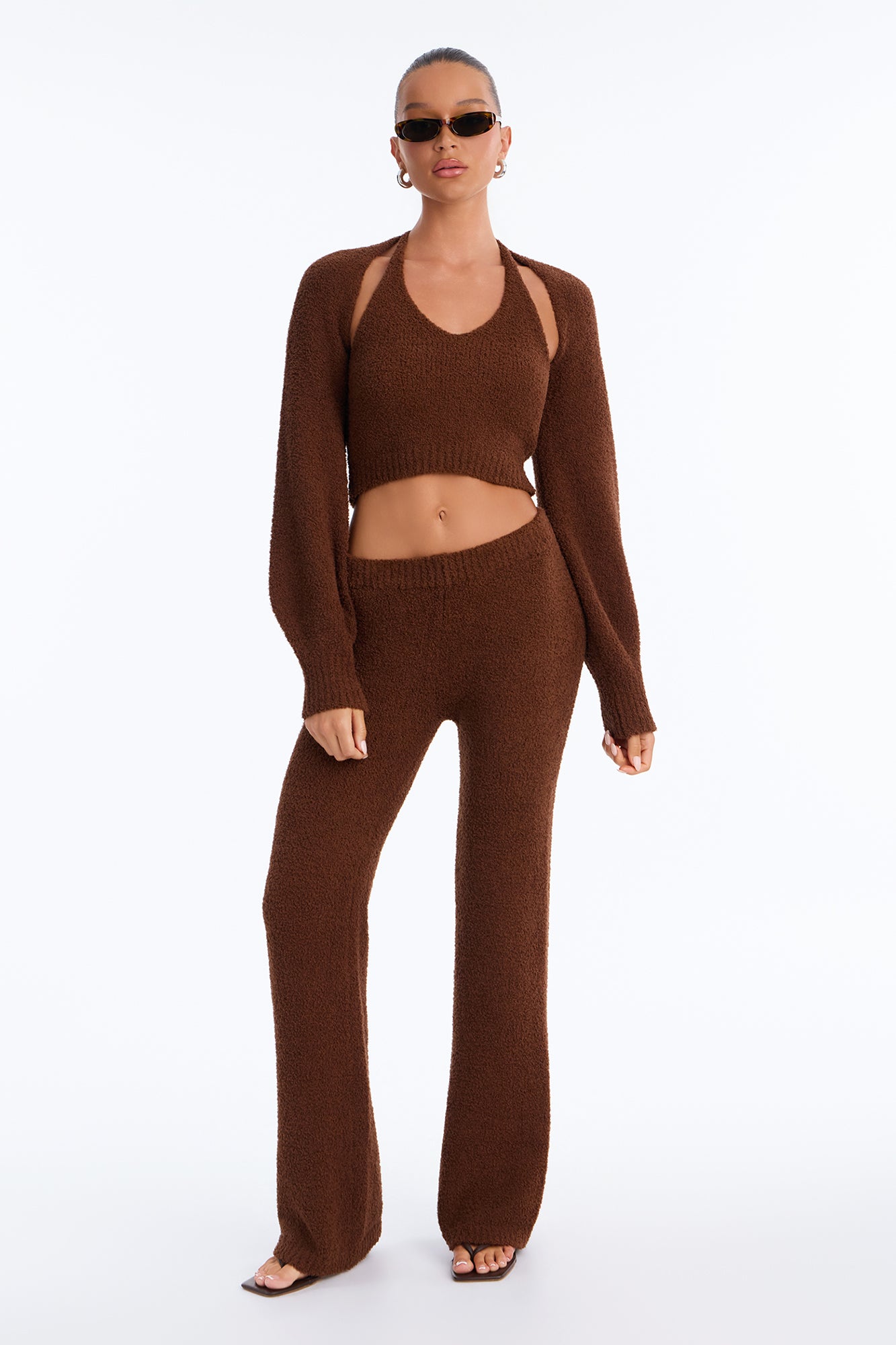 Living A Cozy Life 3 Piece Pant Set - Brown