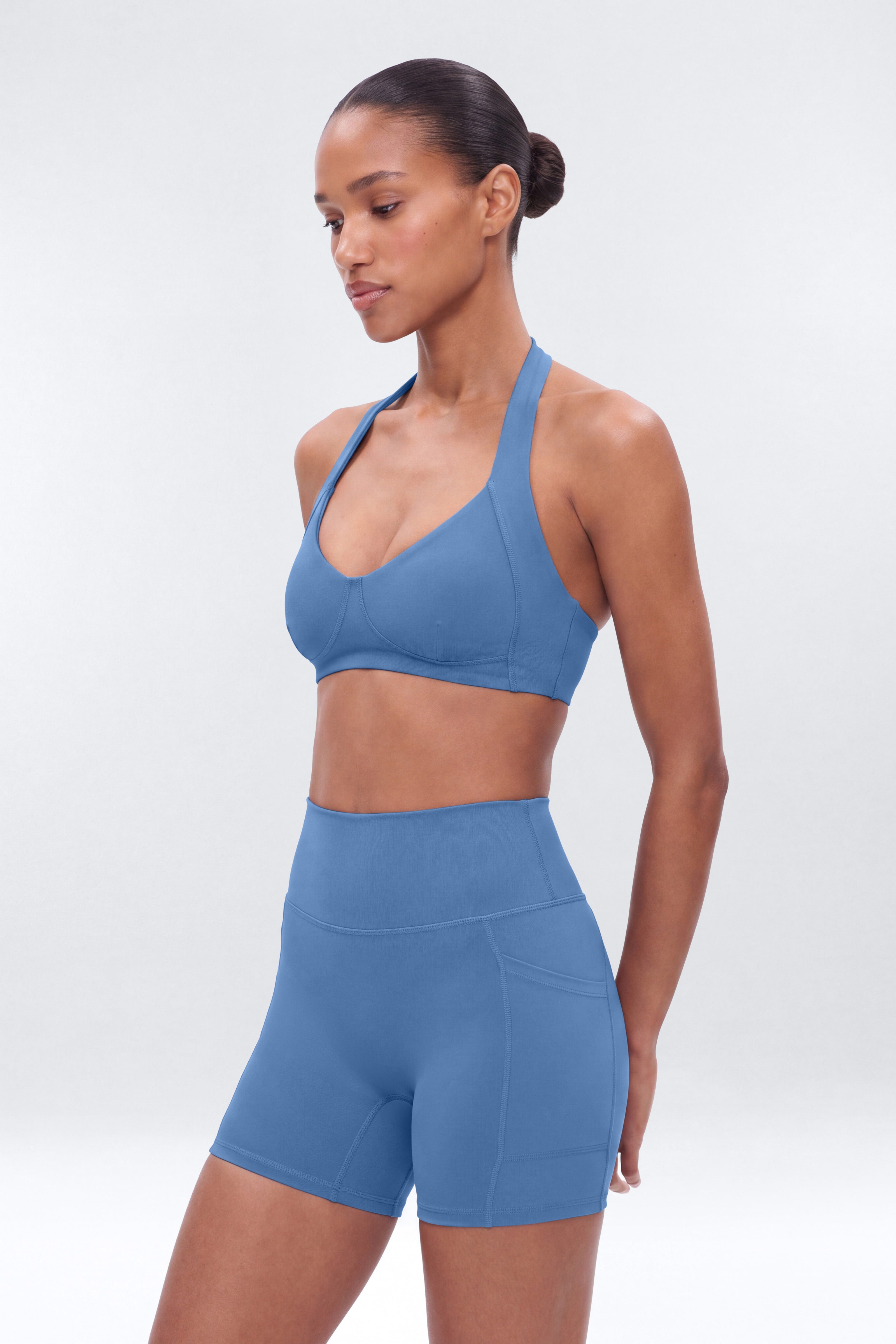 CloudForm™ Halter Sports Bra - Opal Blue