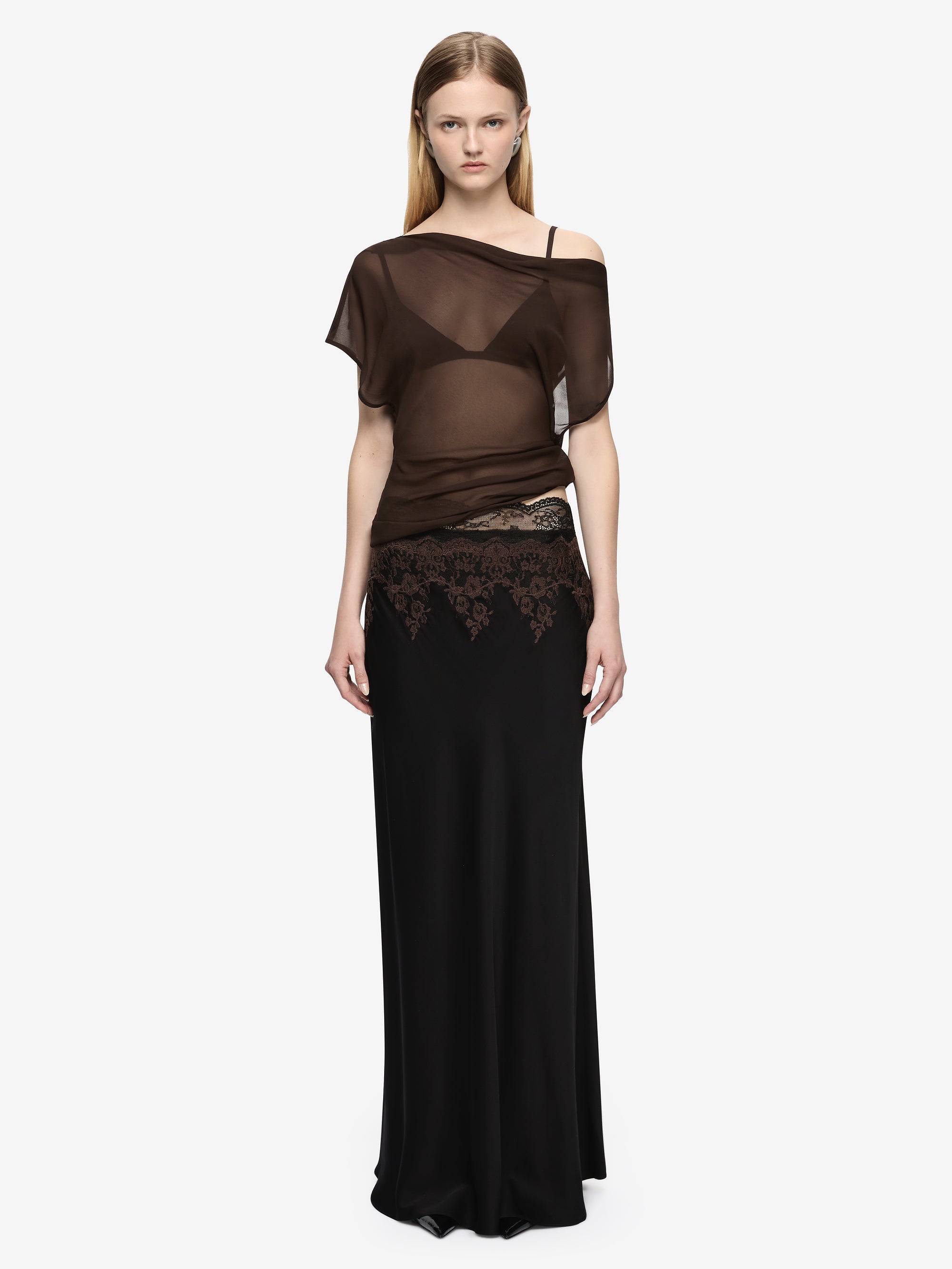 ORSINA DRAPE TOP - BITTER CHOC