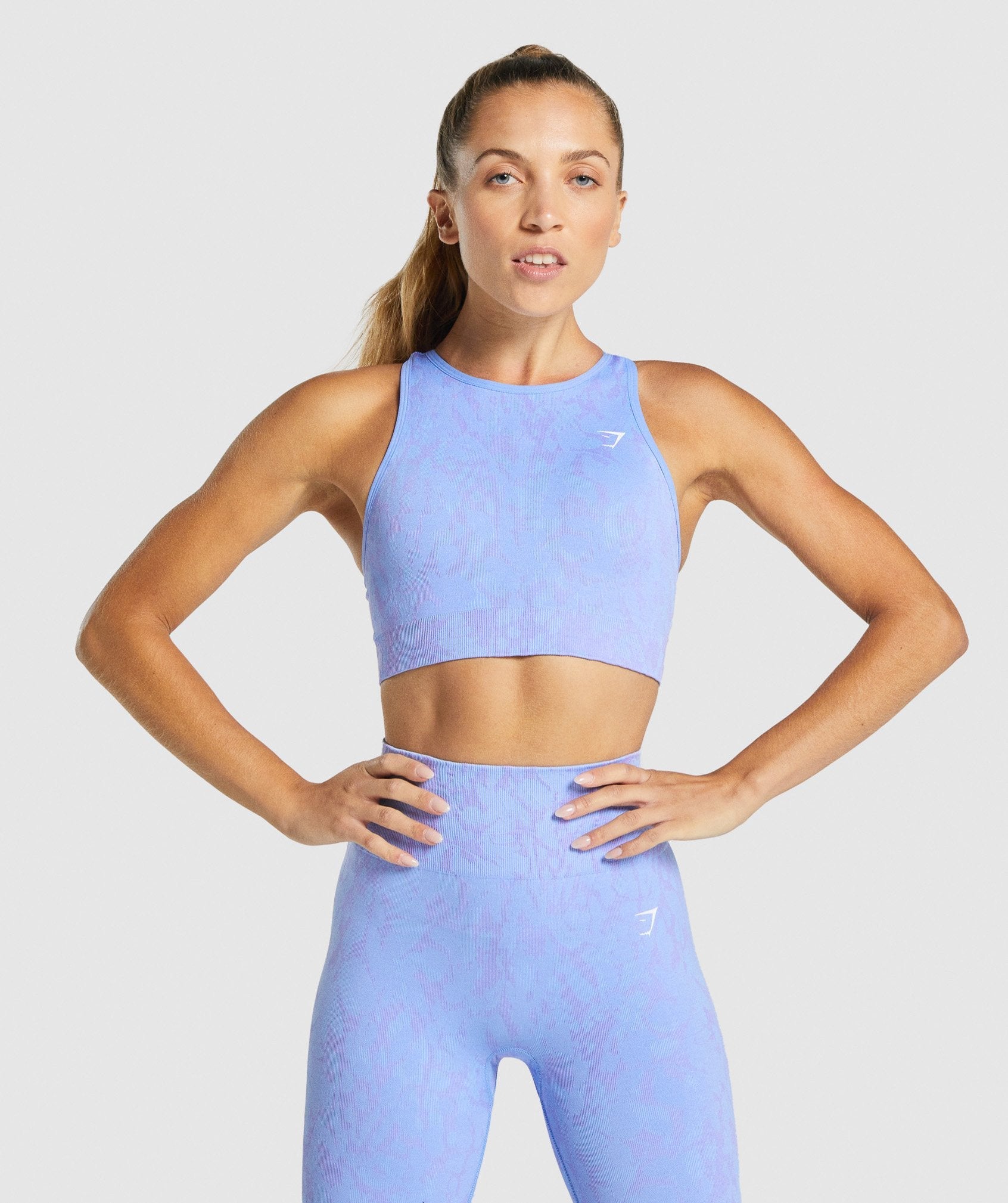 Gymshark Adapt Animal Seamless Sports Bra - Blue