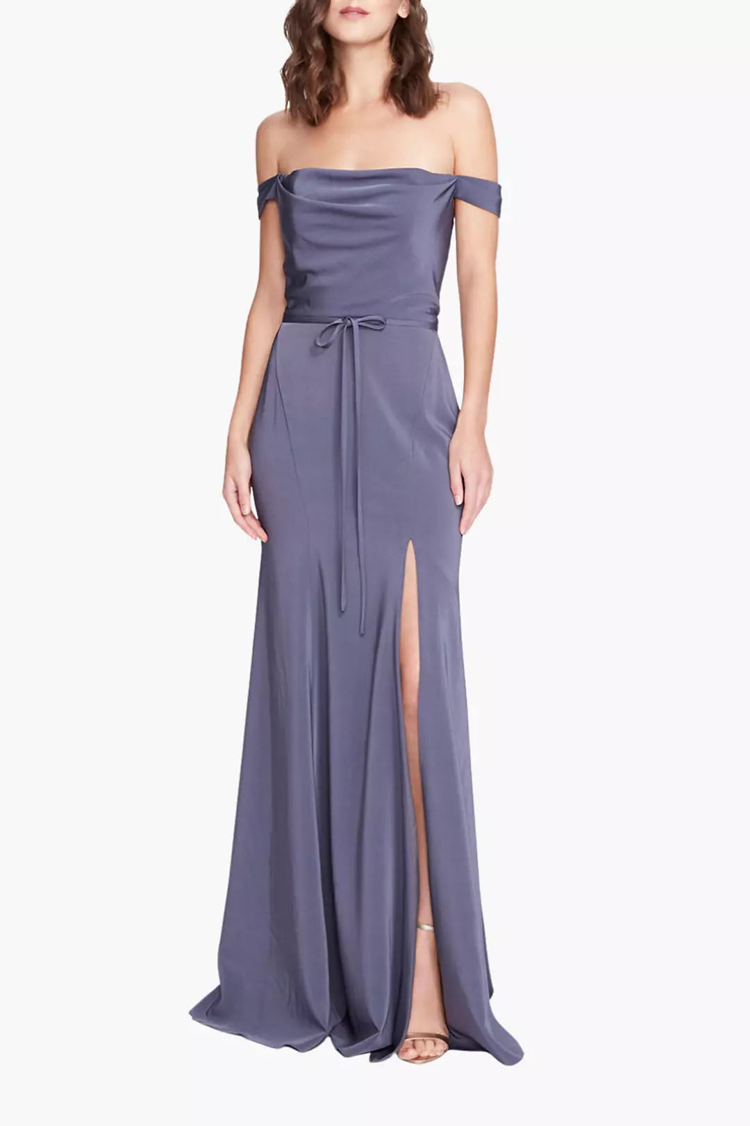 Rimindi Off Shoulder Draped Gown