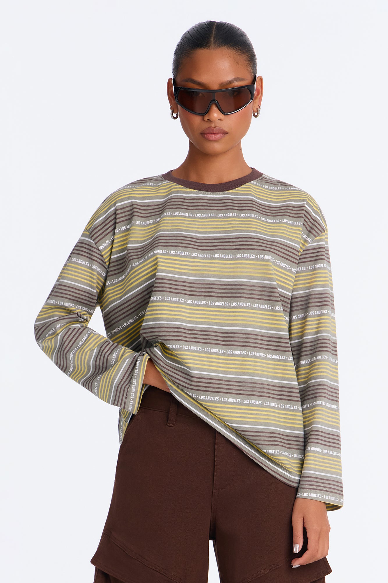 Los Angeles Stripe Tee - Yellow/combo