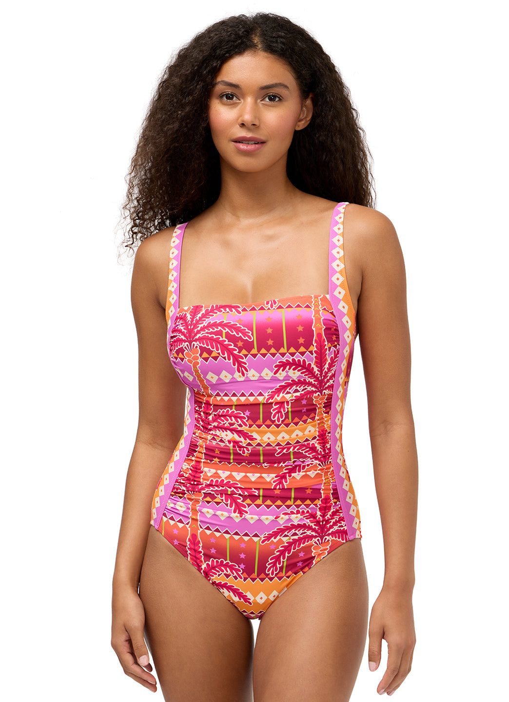 Johnny Was Women's Zerua JW x Ashley Percival Ruched One Piece Swimsuit