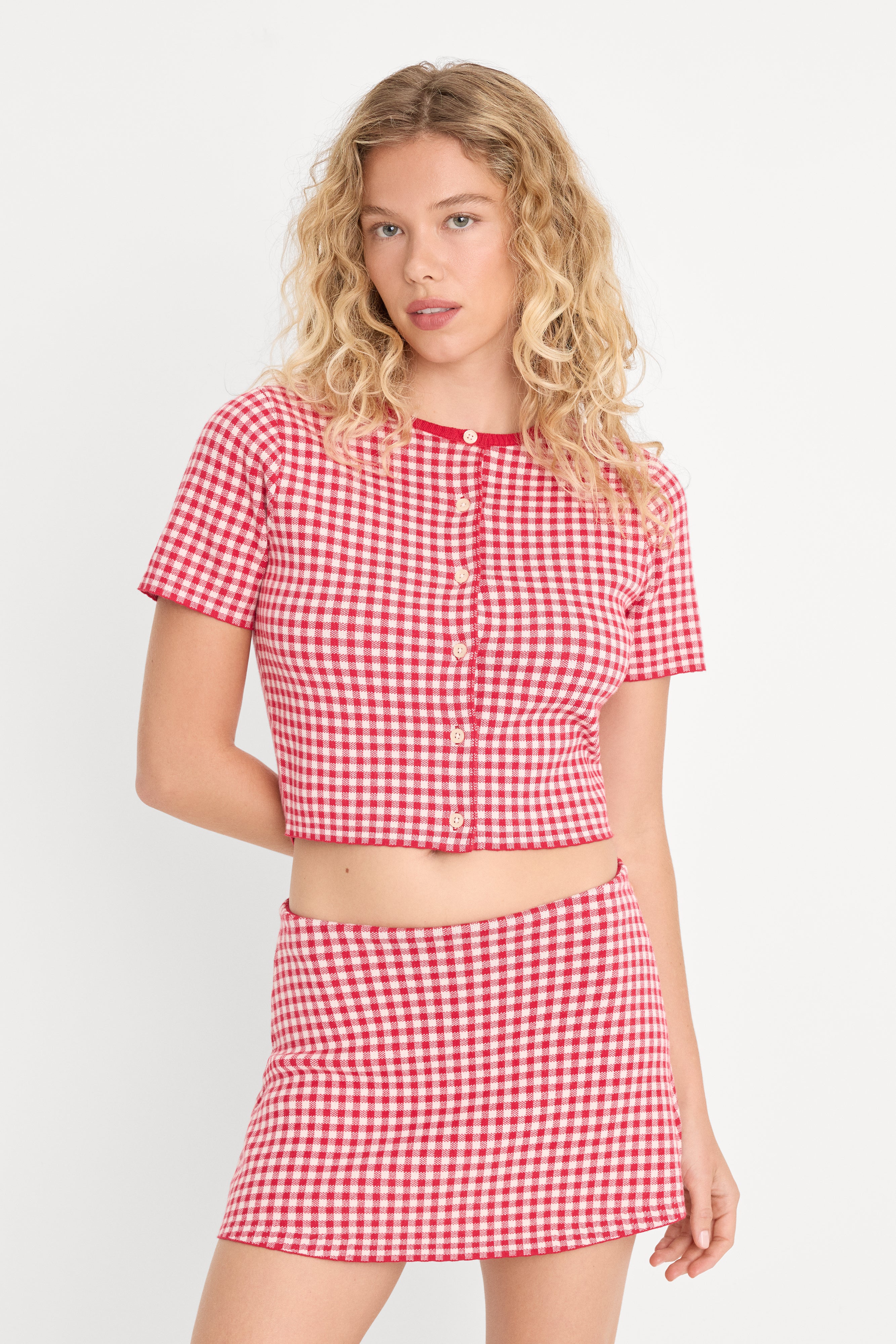 THE KEEPSAKE CARDIGAN | CHERRY GINGHAM