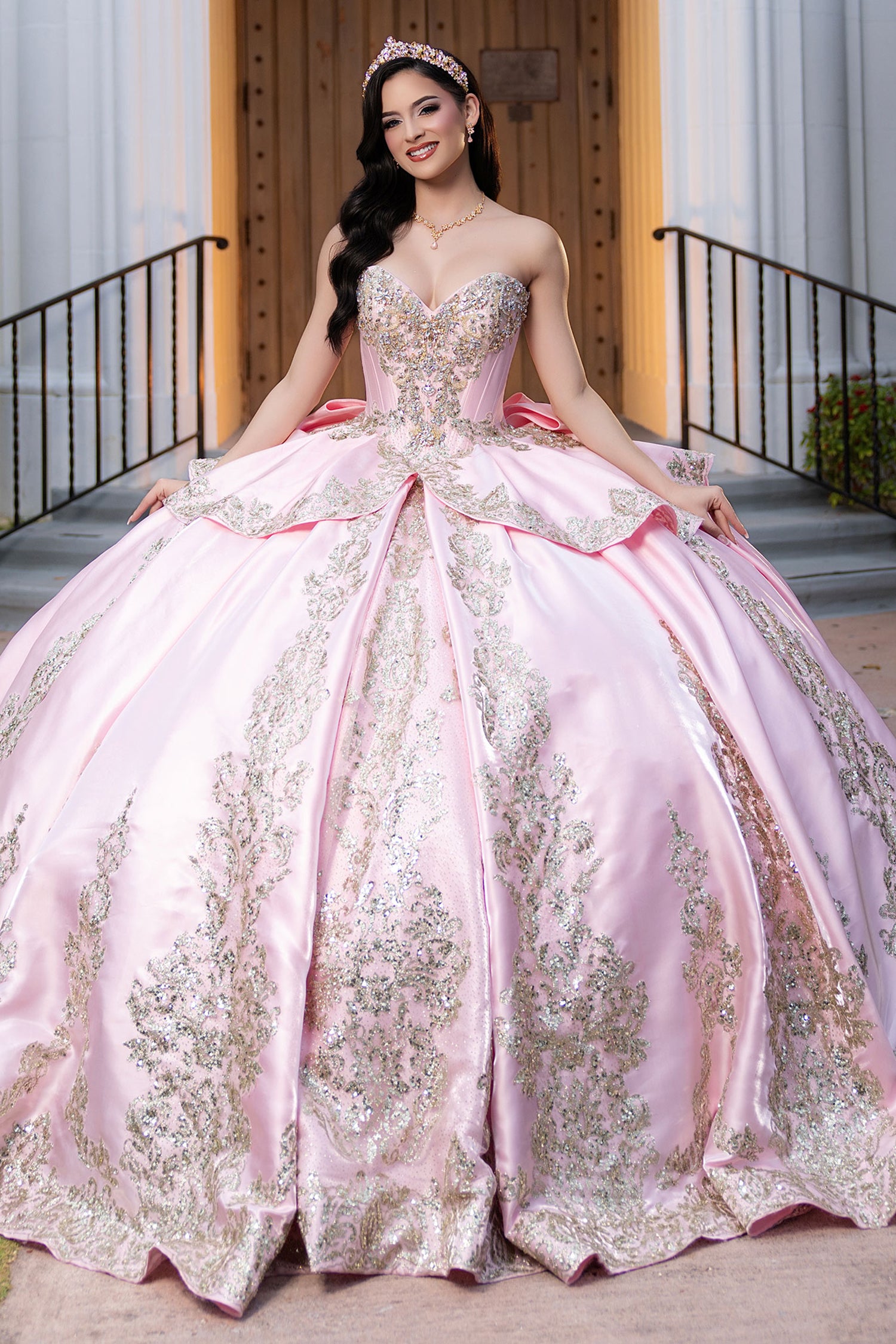 Vizcaya by Mori Lee 4080067 - Jeweled Oversized Bow Quinceanera Gown