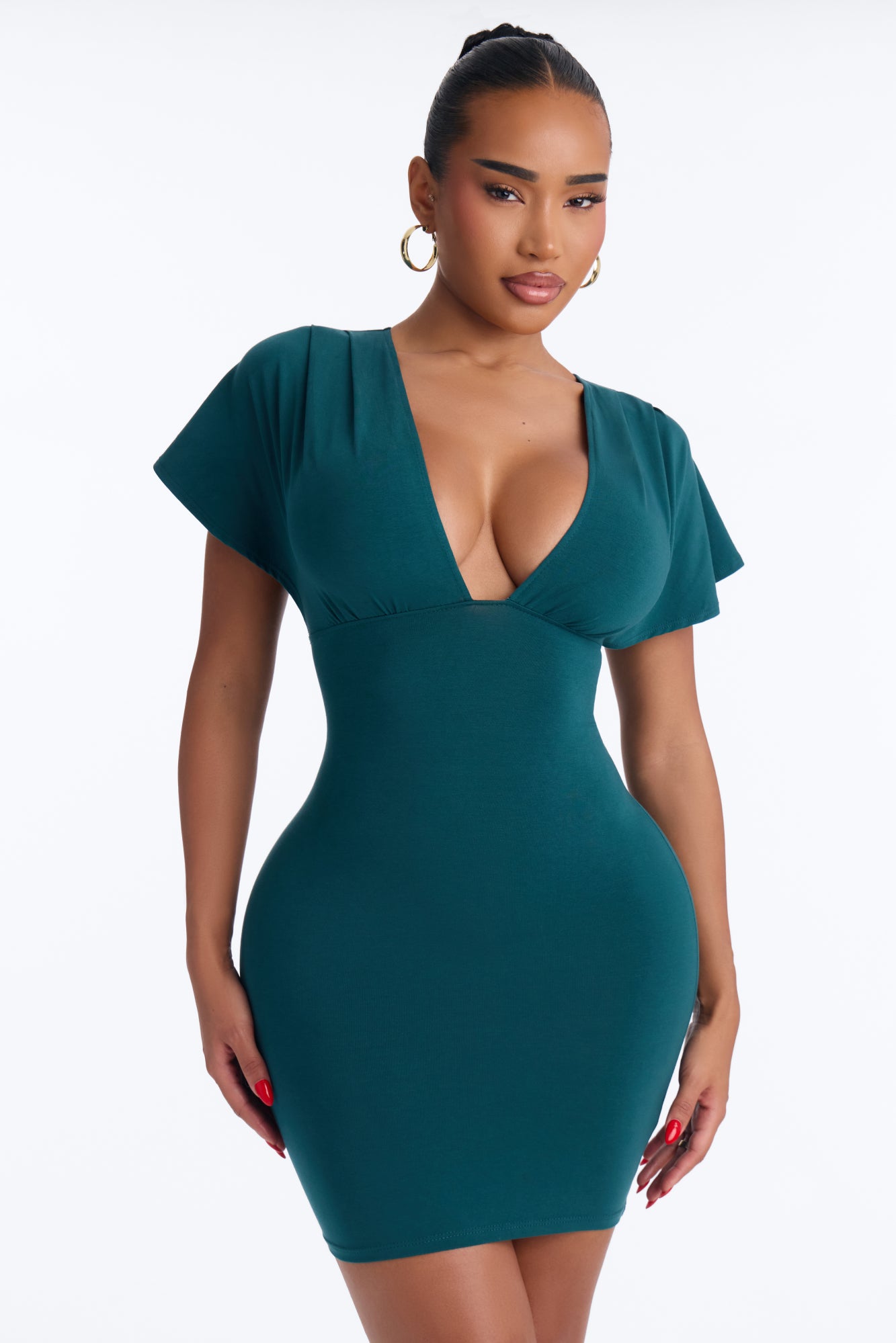 Brielle Short Sleeve Mini Dress - Hunter