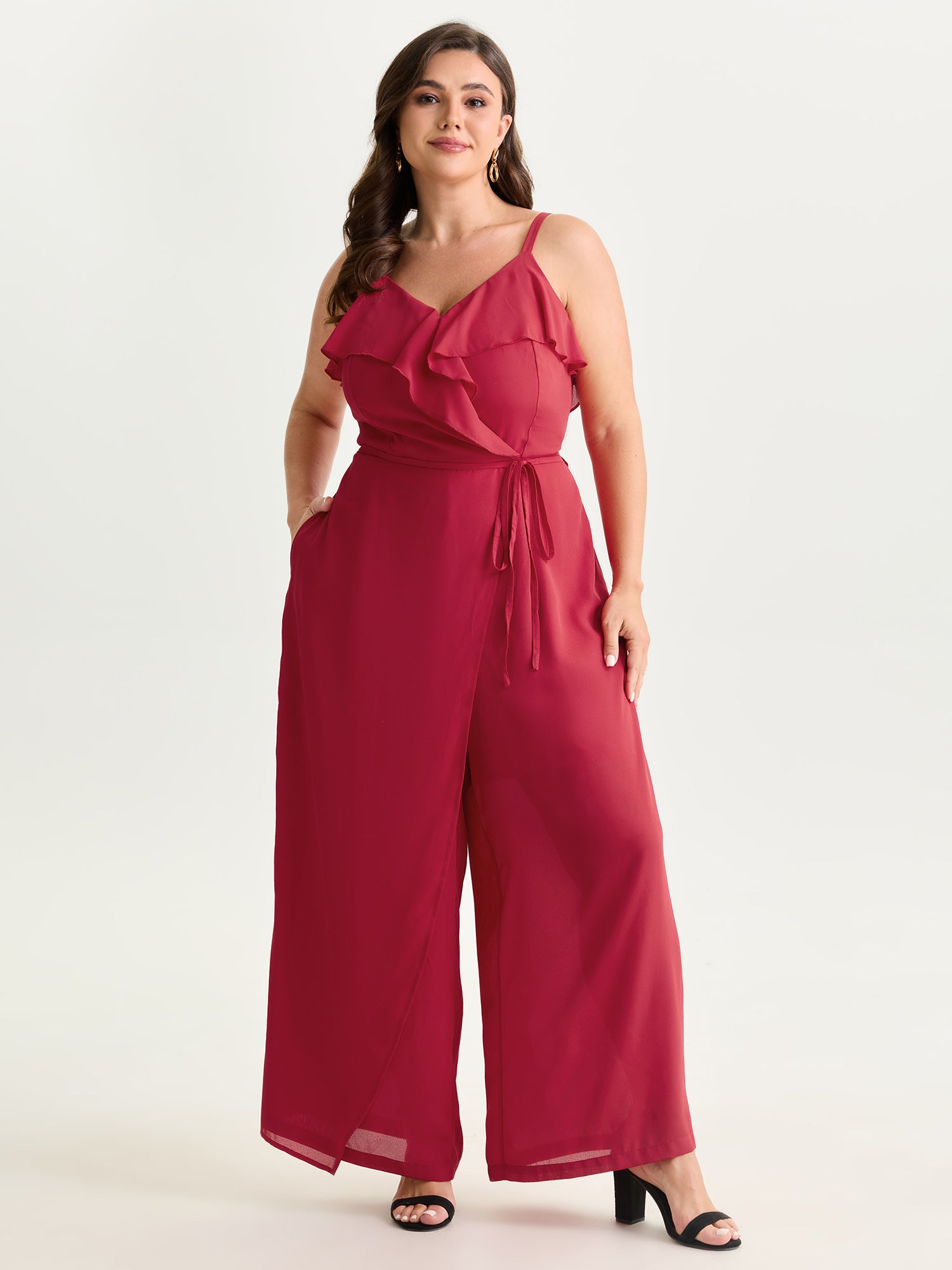 Ruffled Layered Stretchy Waist Jumpsuit