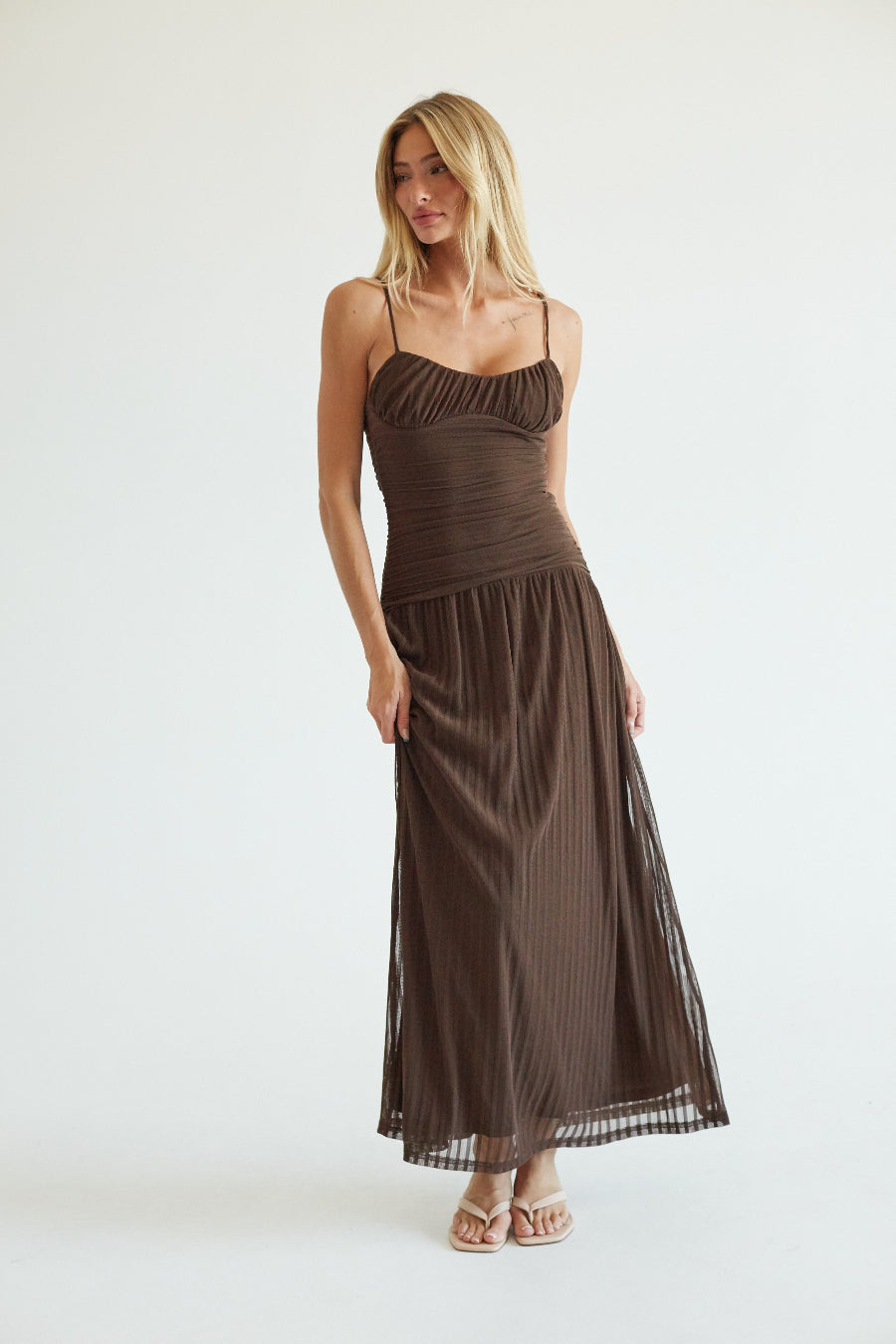 Reya Drop Waist Knit Maxi Dress