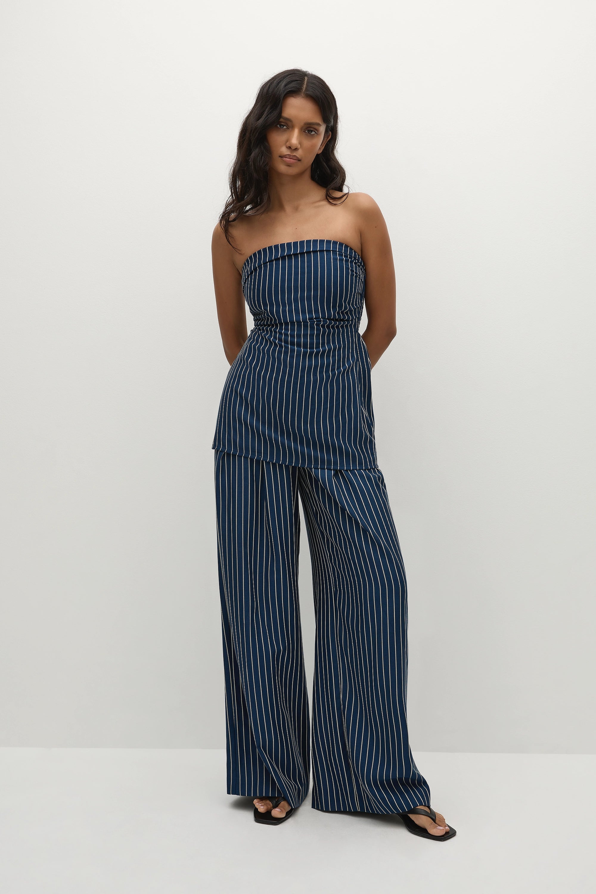 Britta Top Chevron Stripe Vintage Navy - Final Sale