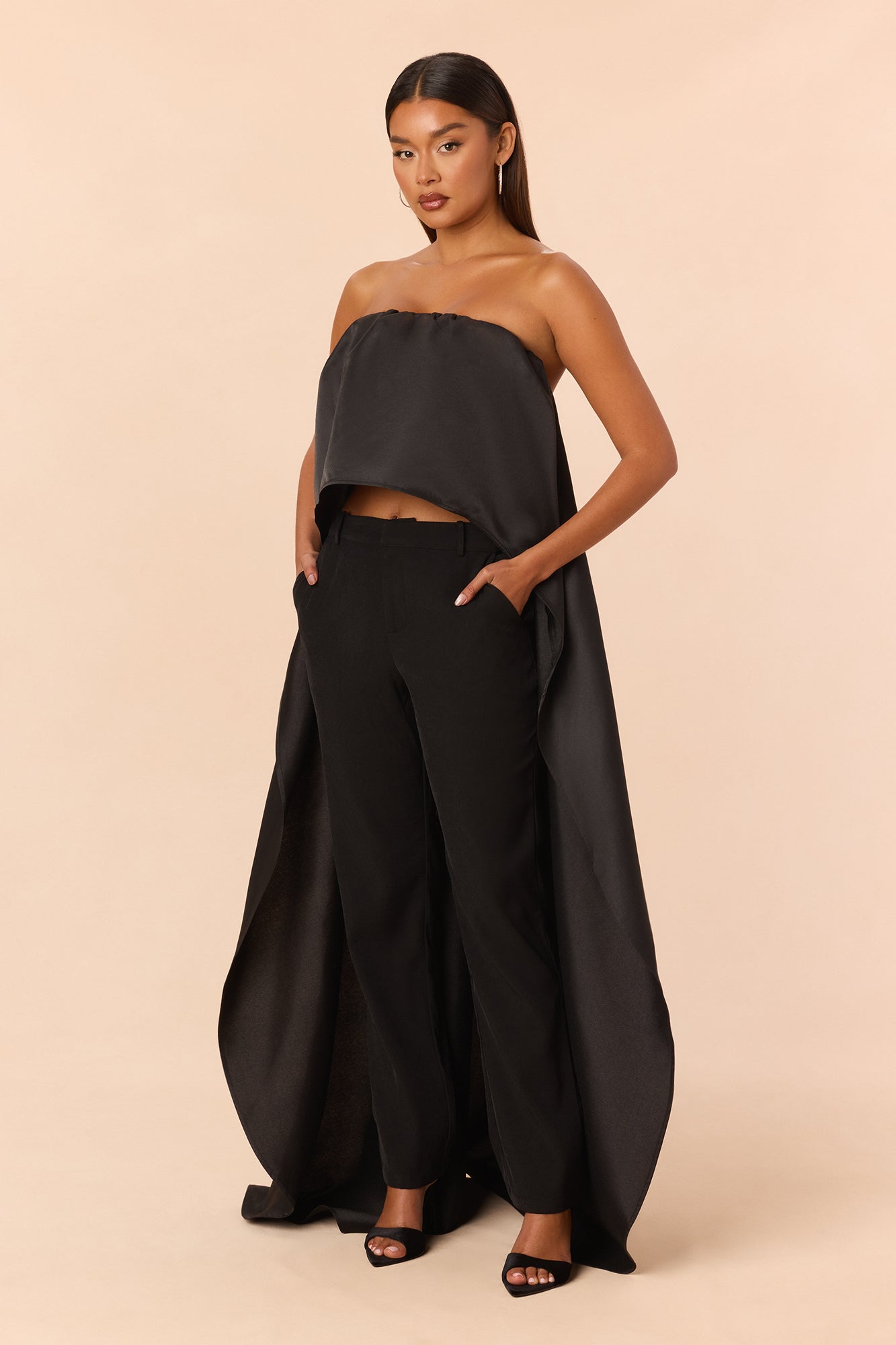 Electric Feel Flyaway Top Pant Set - Black