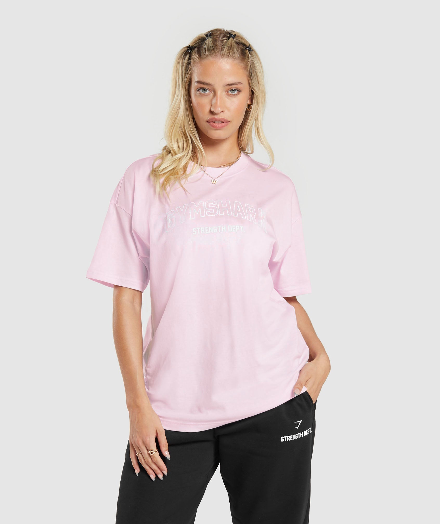 Gymshark Strength Department  Oversized T-Shirt - Lemonade Pink