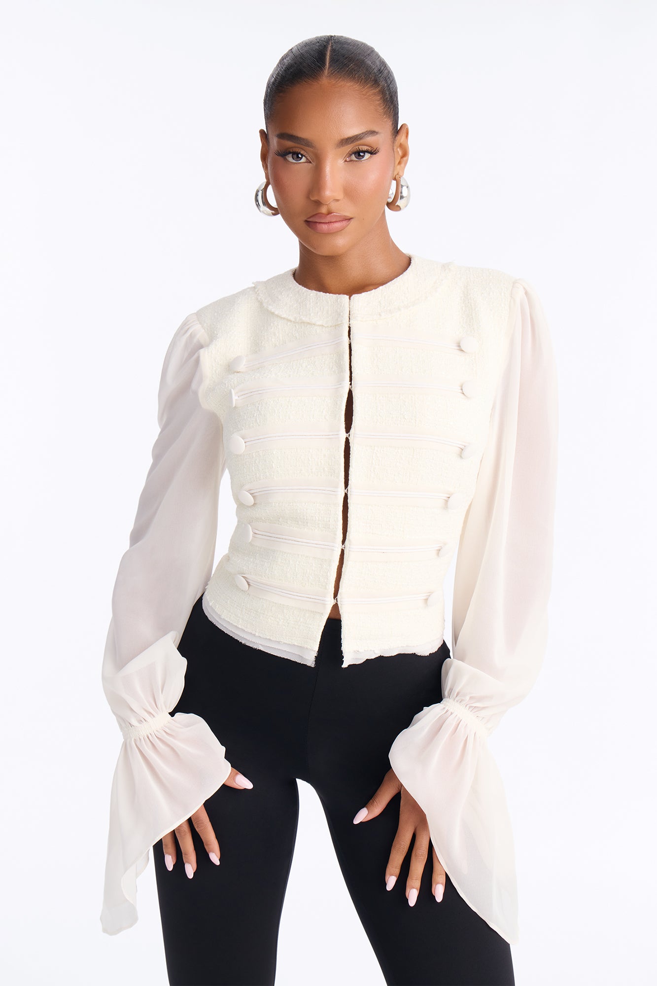 Love Battles Militant Tweed Blouse - Cream