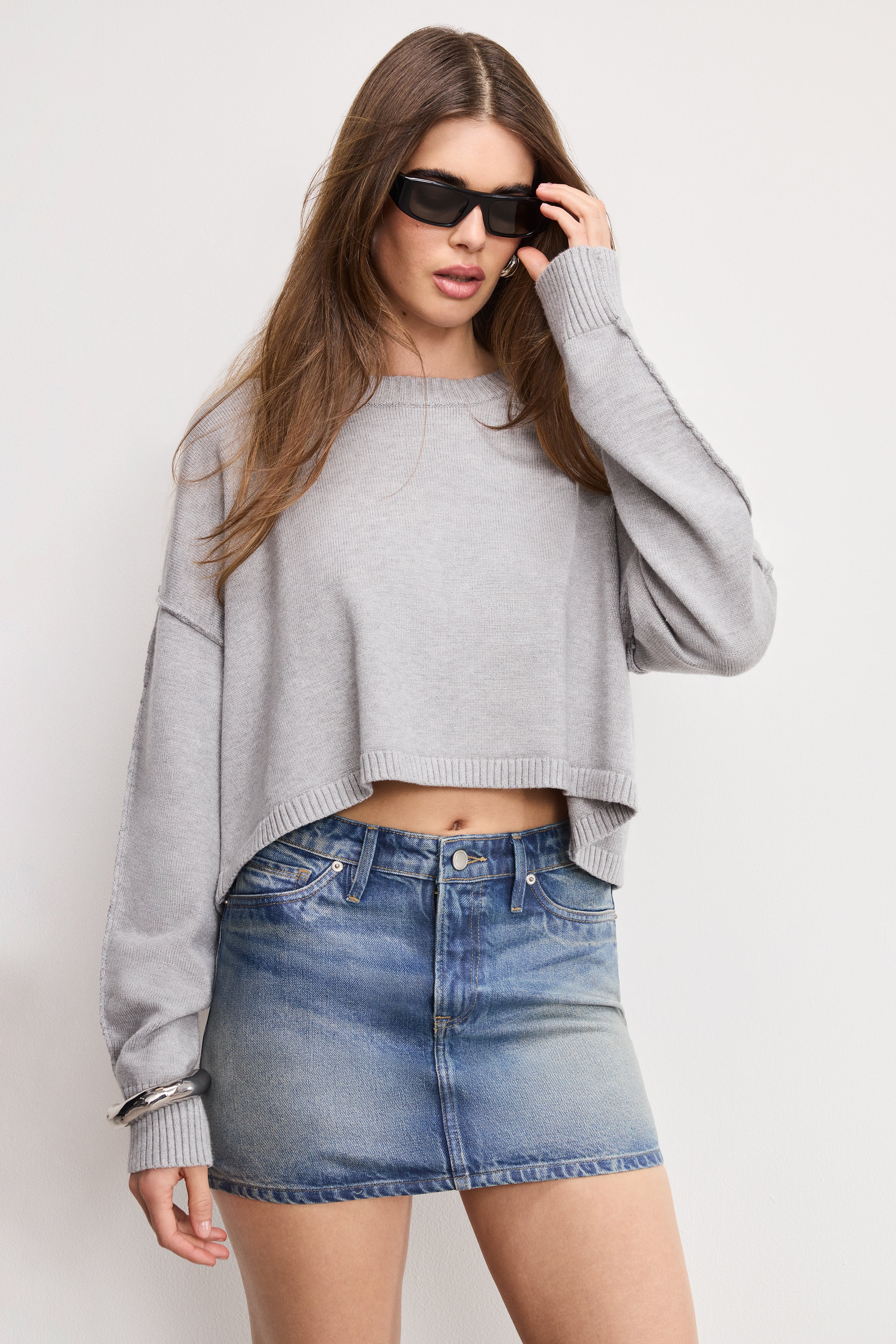 COZY KNIT CREW NECK | MELANGE GREY