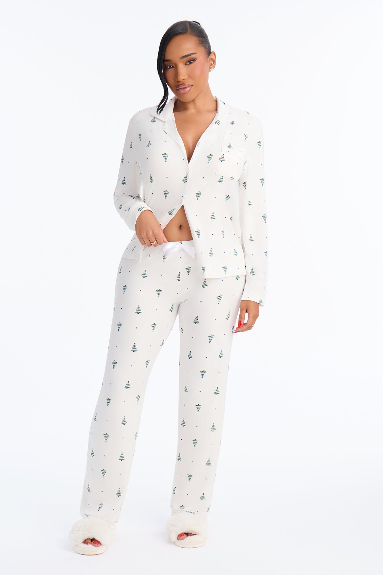 Taking A Holiday PJ Pant Set - White/combo