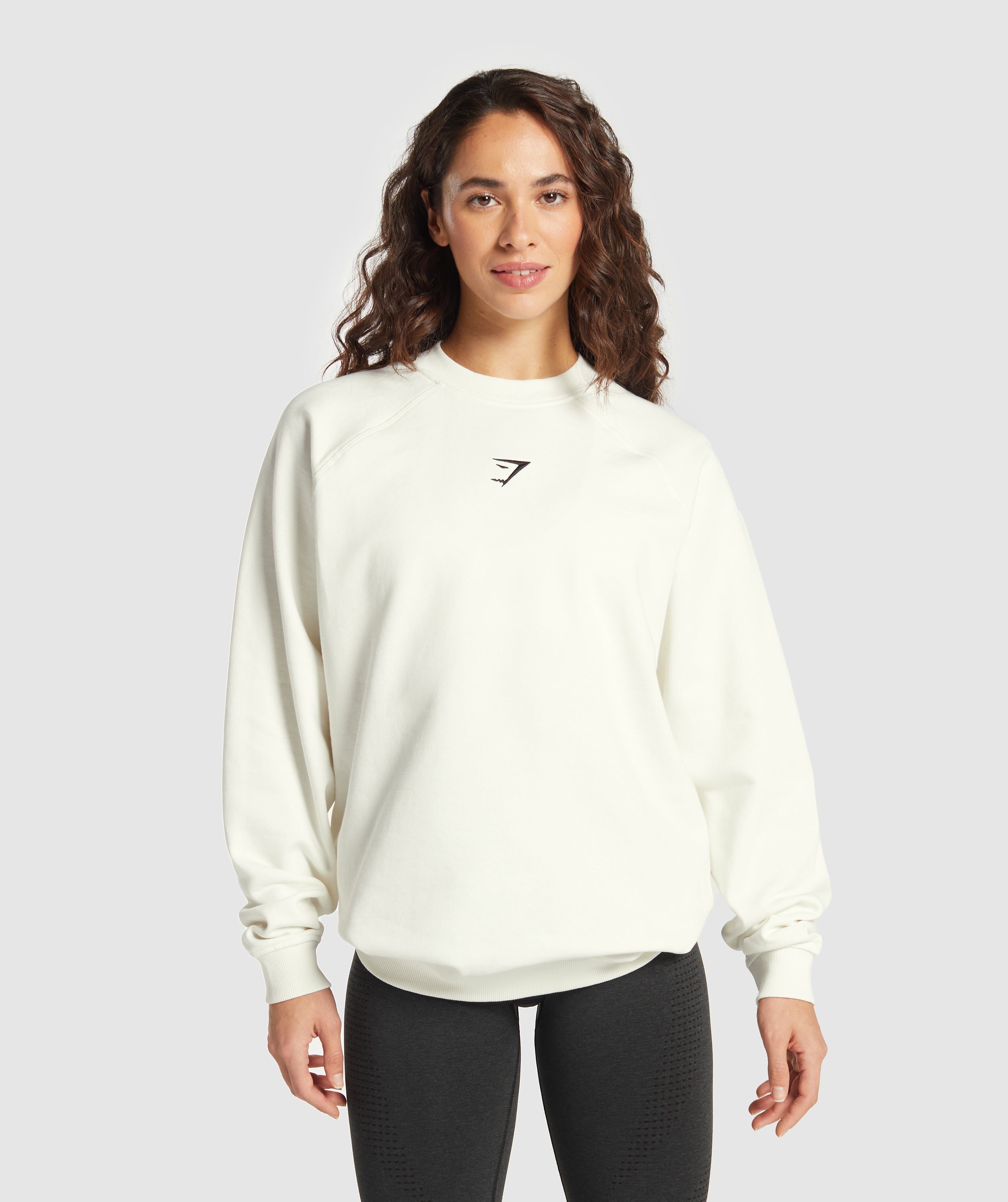 Gymshark Training Oversized Fleece Sweatshirt - Soft White