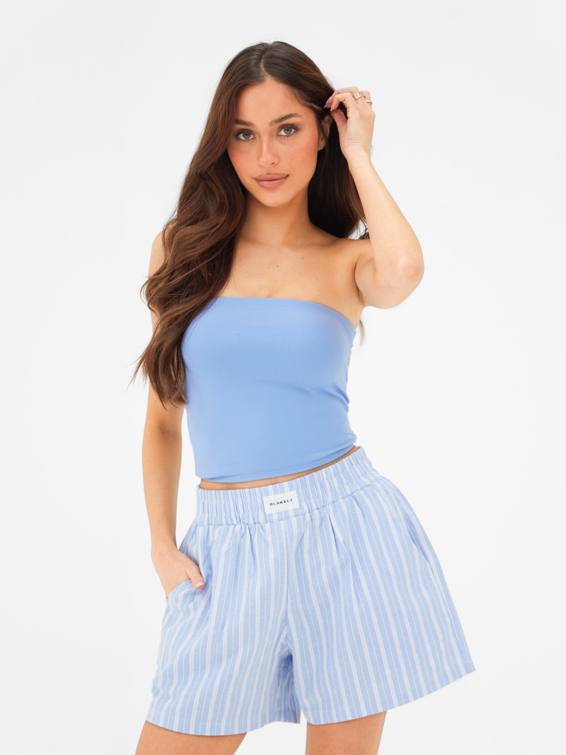 Lucia Bandeau Top - Light Blue