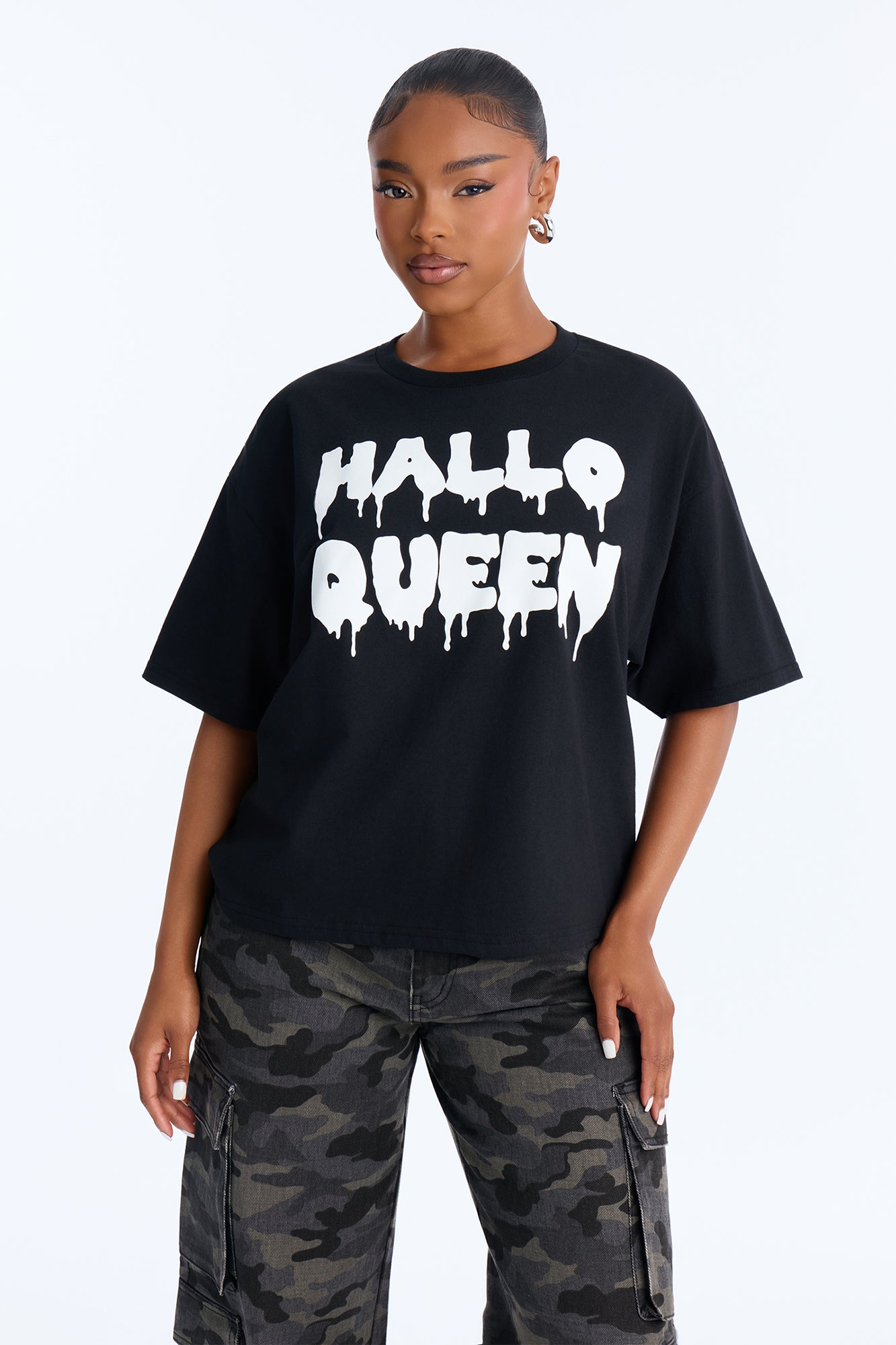 HalloQueen Washed Tee - Black