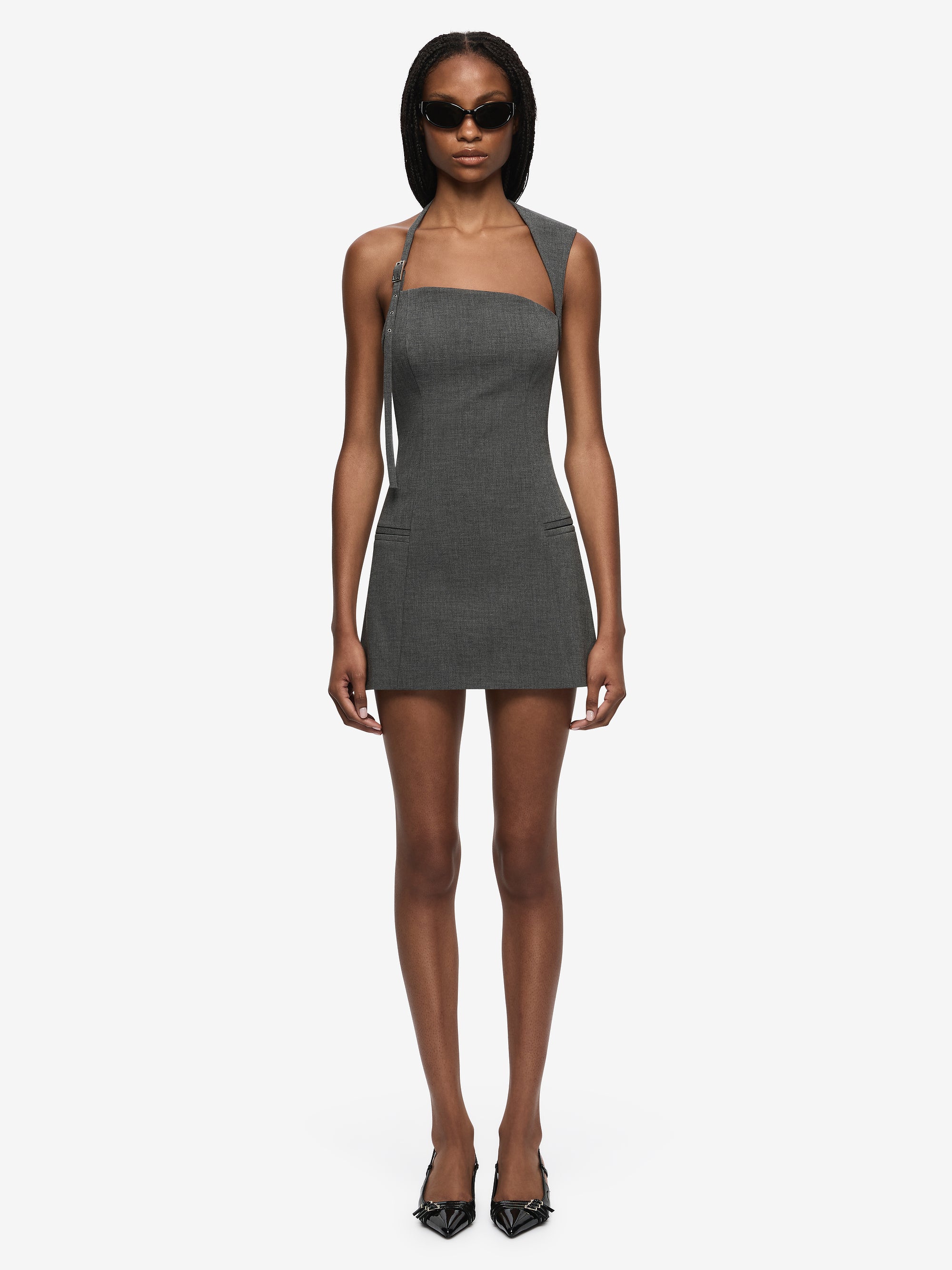 ESTELLE MINI DRESS - CHARCOAL