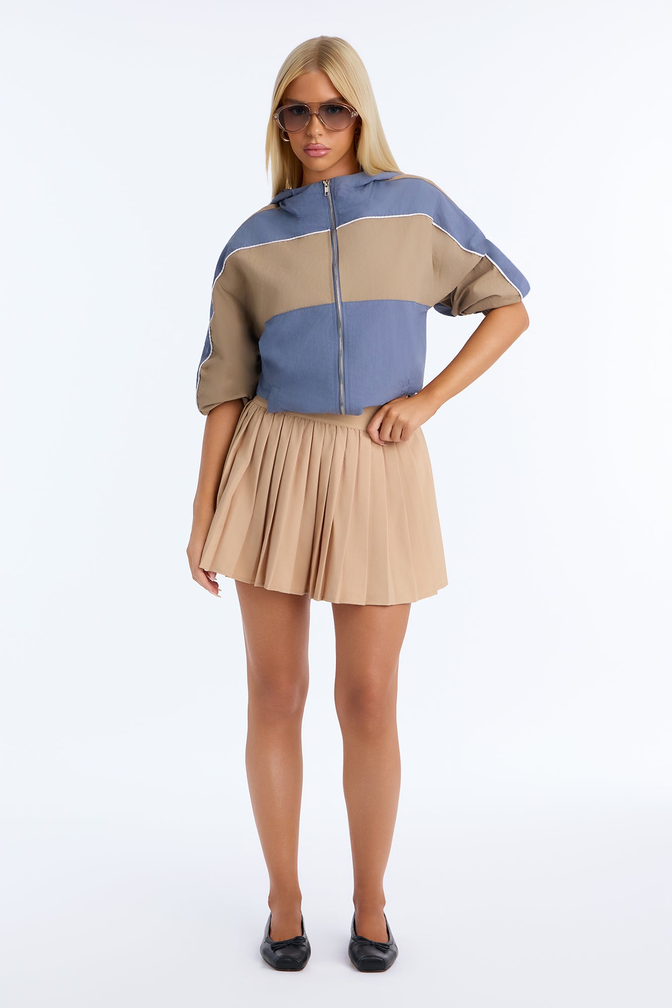 Sporty Cute High Rise Pleated Skort - Khaki