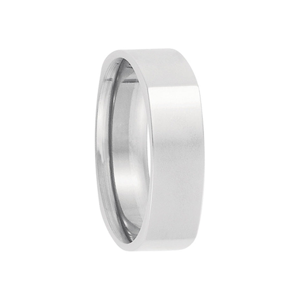 4mm Square Comfort Fit Polished Band in 14k White Gold