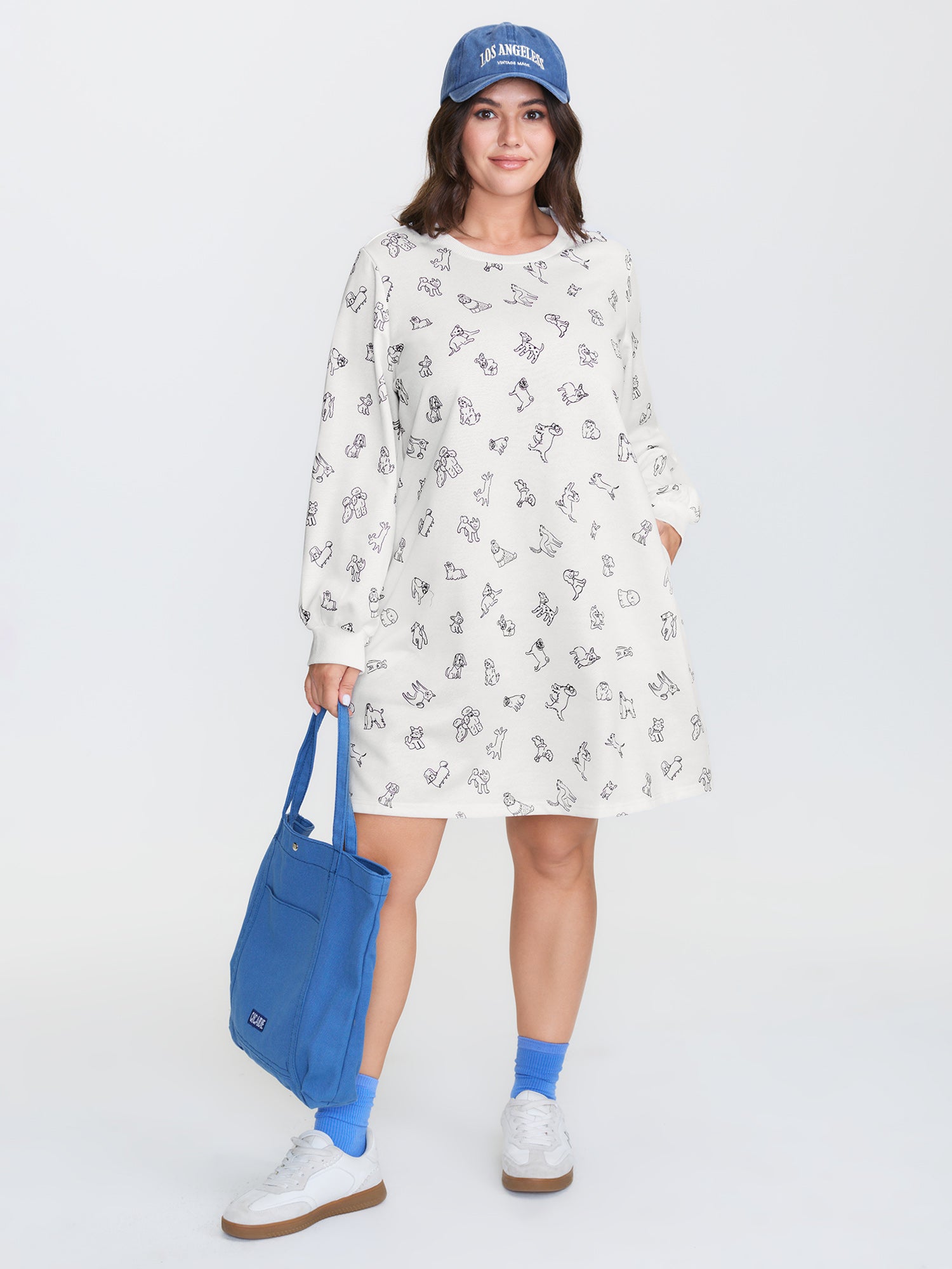 Puppy Print Relaxed-Fit Dress