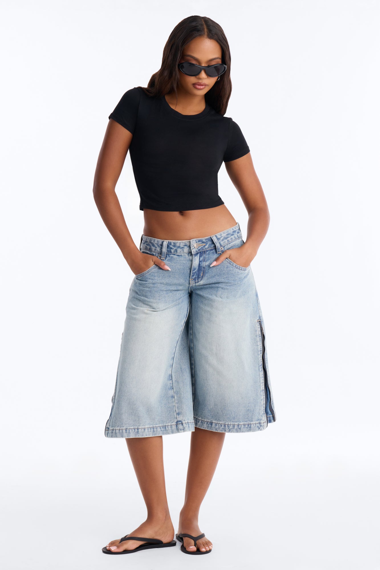 Make The Switch Low Rise Denim Jorts - Vintage Wash