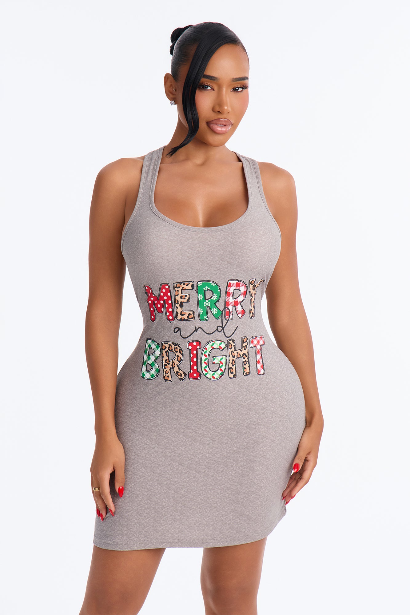 Merry & Bright PJ Sleep Dress - Grey