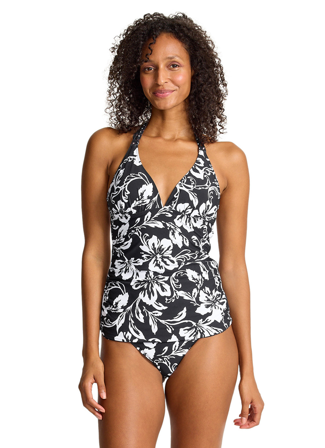 Tommy Bahama Women's Sunset Blooms Reversible Halter Tankini Top