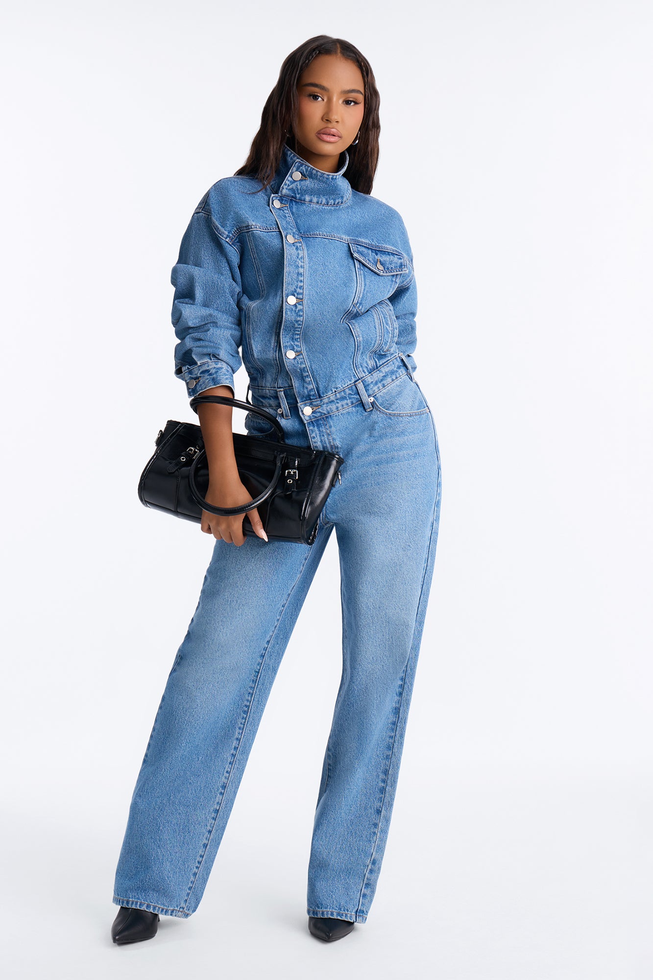 Rogue Denim Straight Leg Jumpsuit - Medium Wash