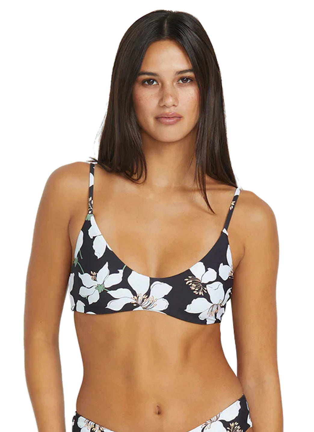 Volcom Women's Print Midnight Lily Crop Bikini Top