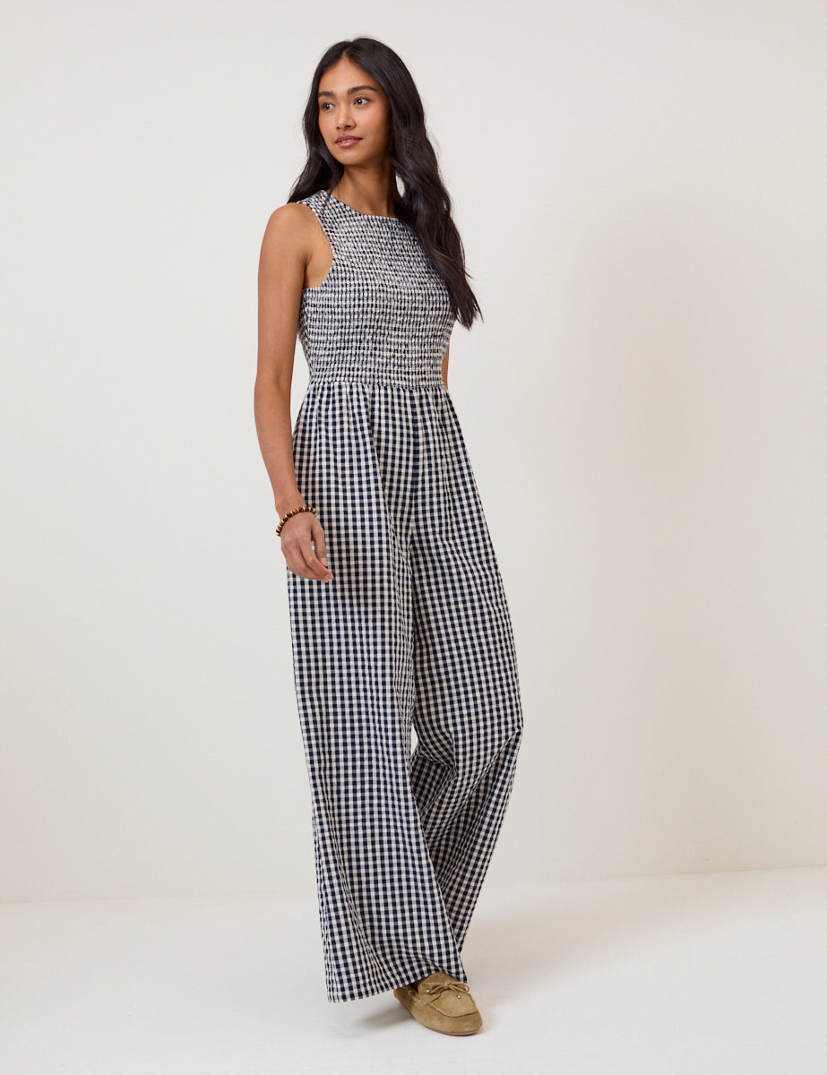 Navy Gingham Ruth Jumpsuit
