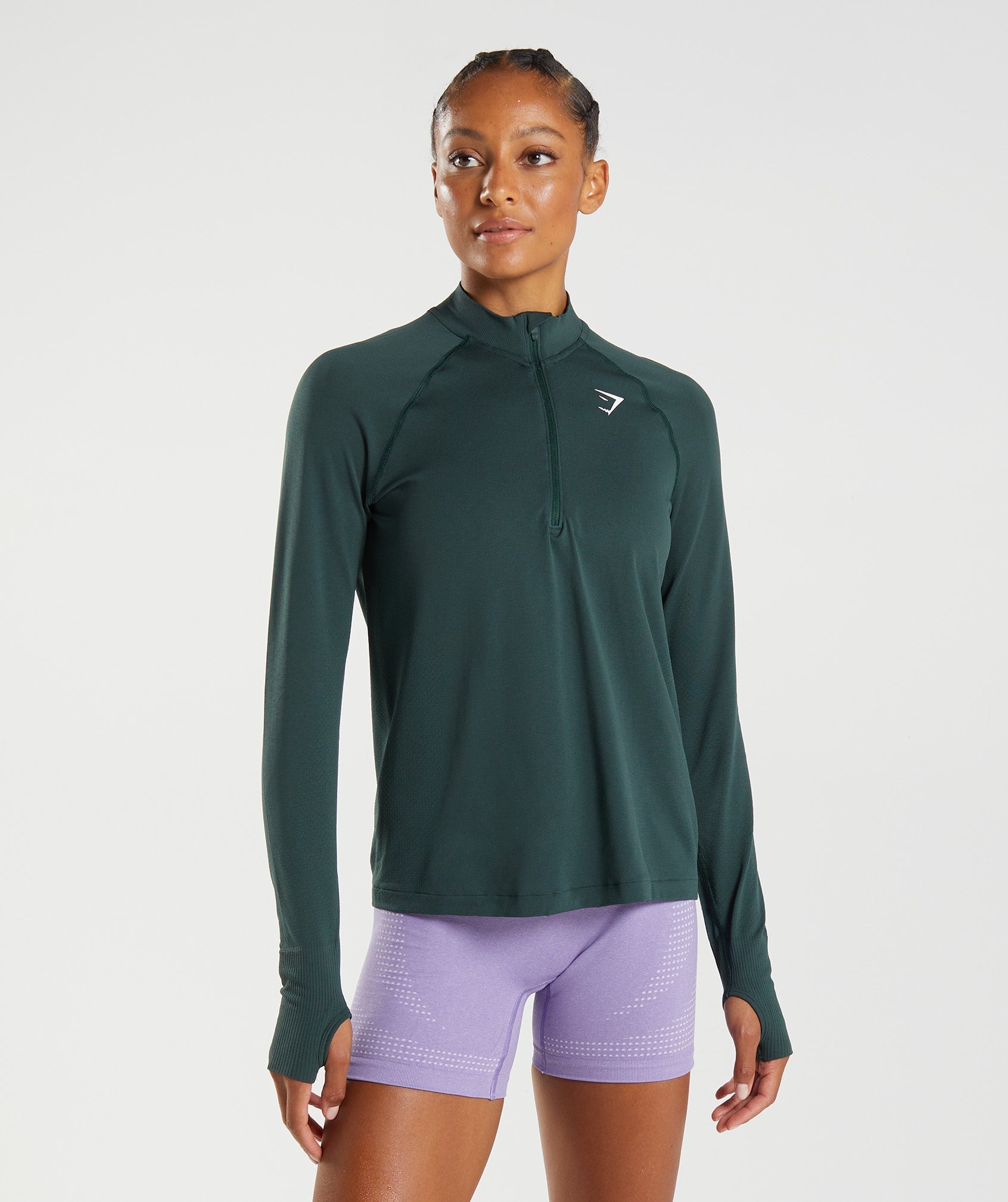 Gymshark Vital Seamless 2.0 1/2 Zip Pullover - Green
