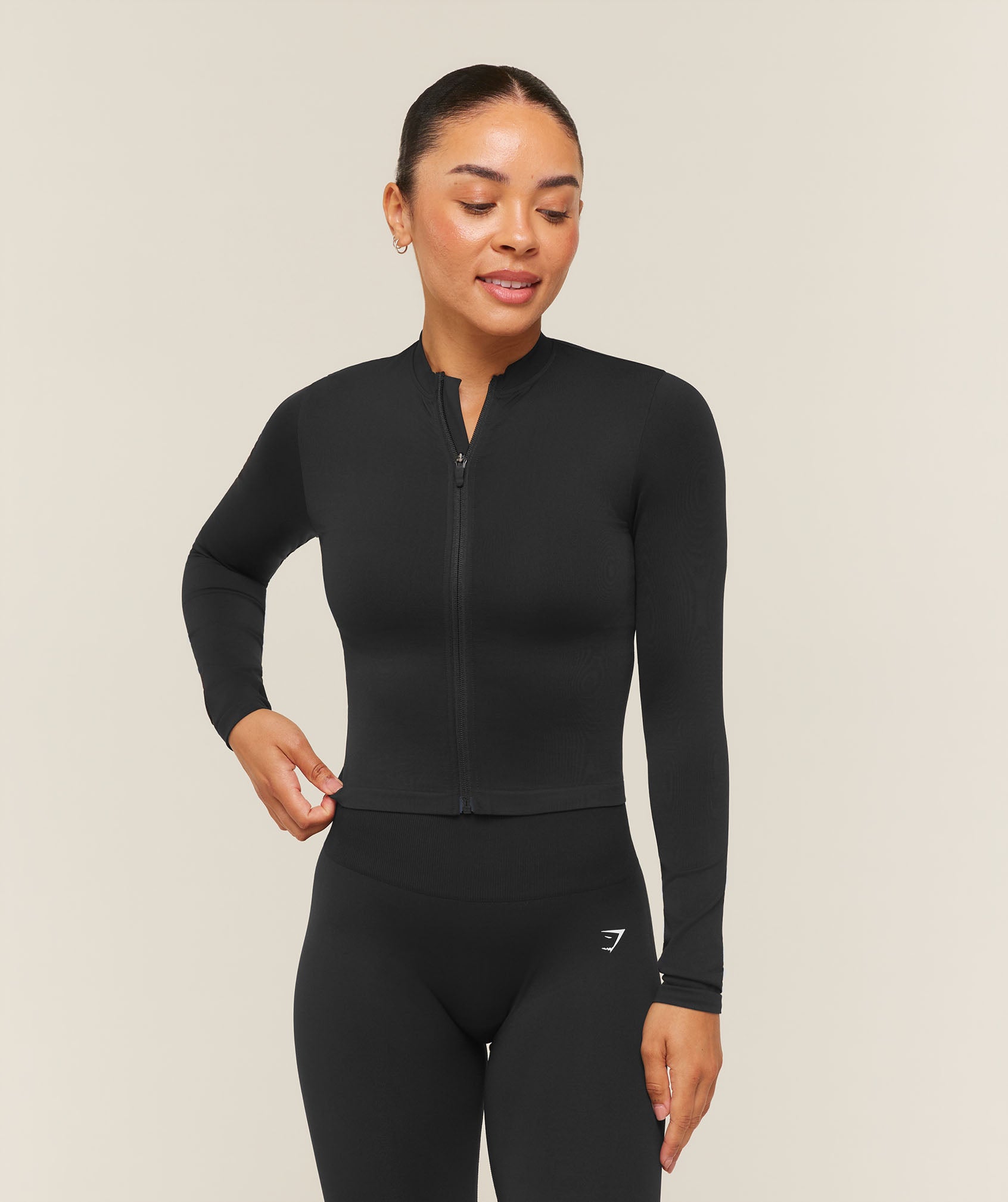 Gymshark Everyday Seamless Zip Tracktop - Black