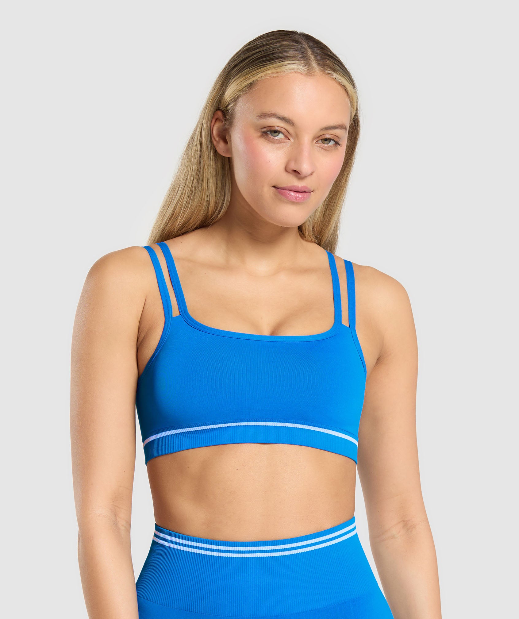 Gymshark Contrast Seamless Sports Bra - Barbell Blue