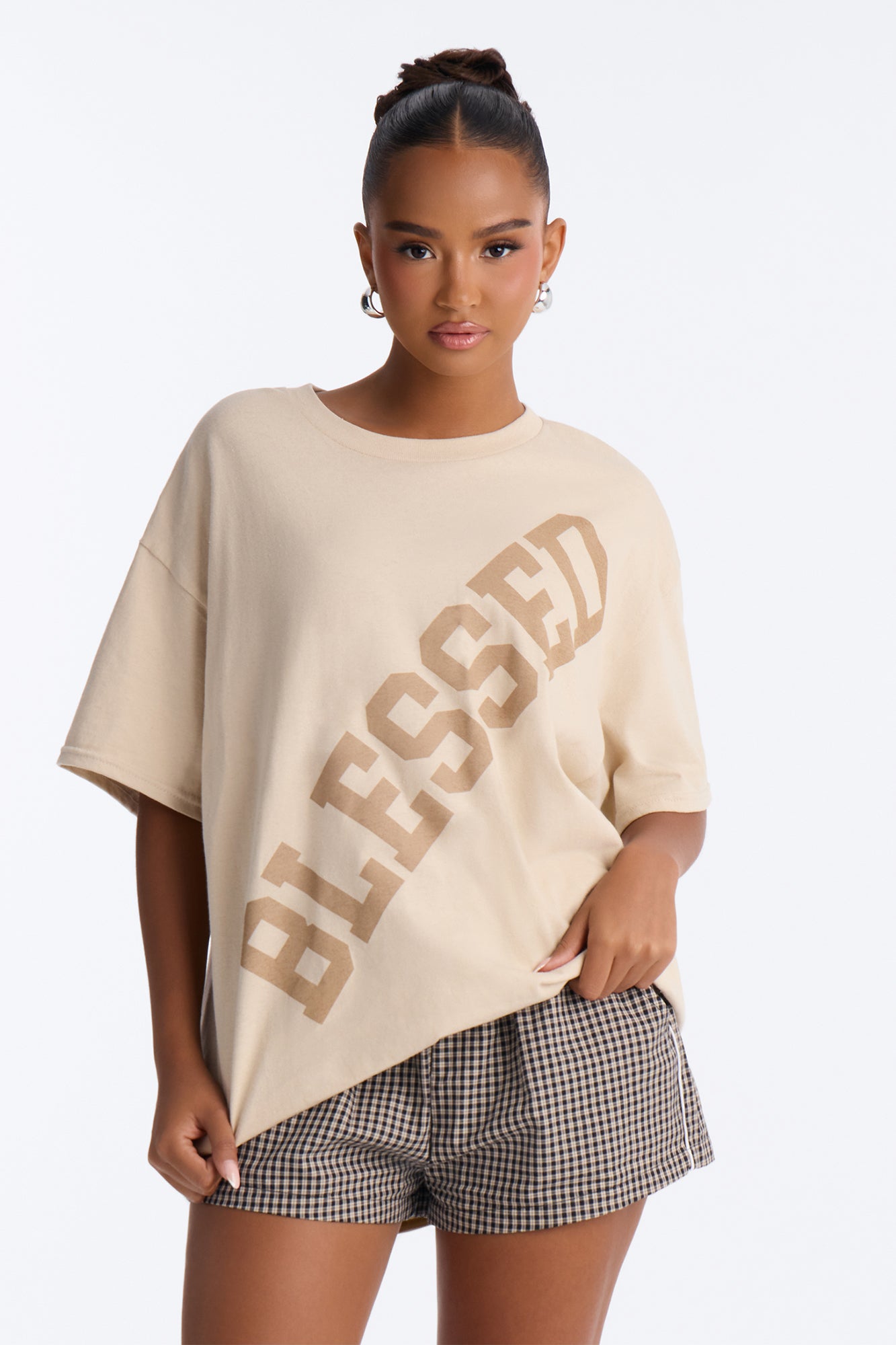 Blessed Not Stressed Tee - Sand