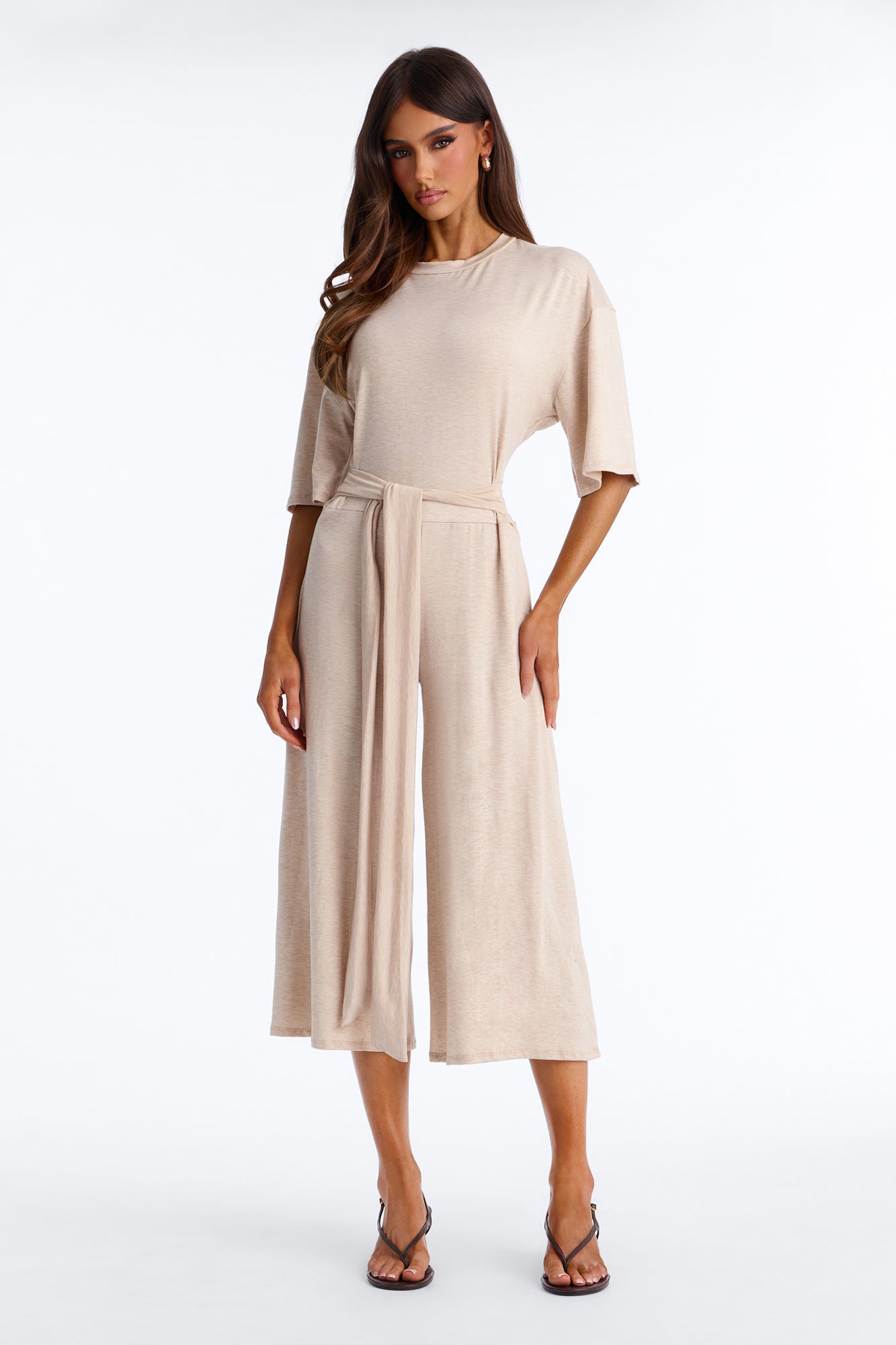 Larissa Gaucho Jumpsuit - Oatmeal