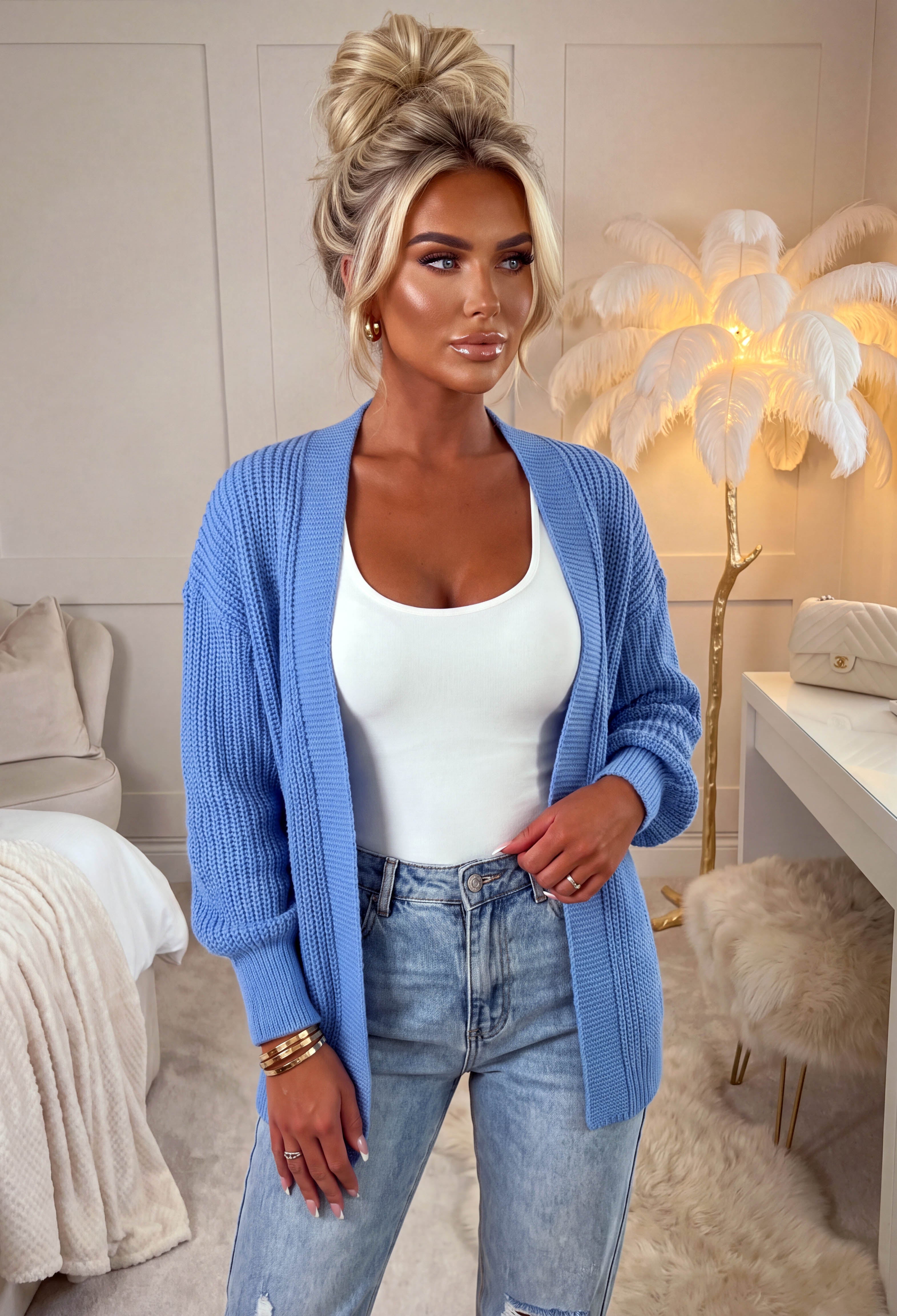 Katie Blue Cropped Cardigan