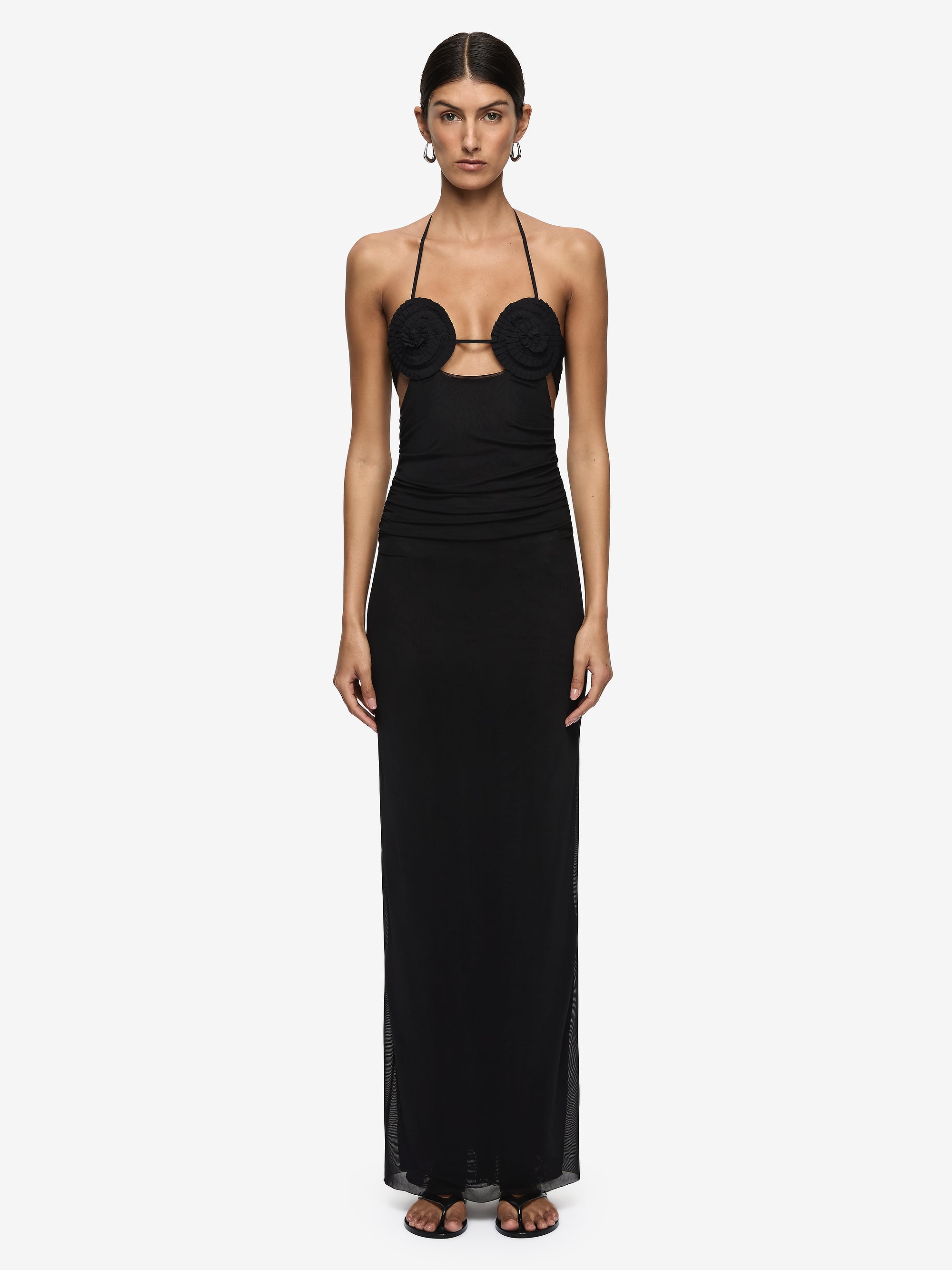 DELILA SPIRAL MAXI DRESS - BLACK