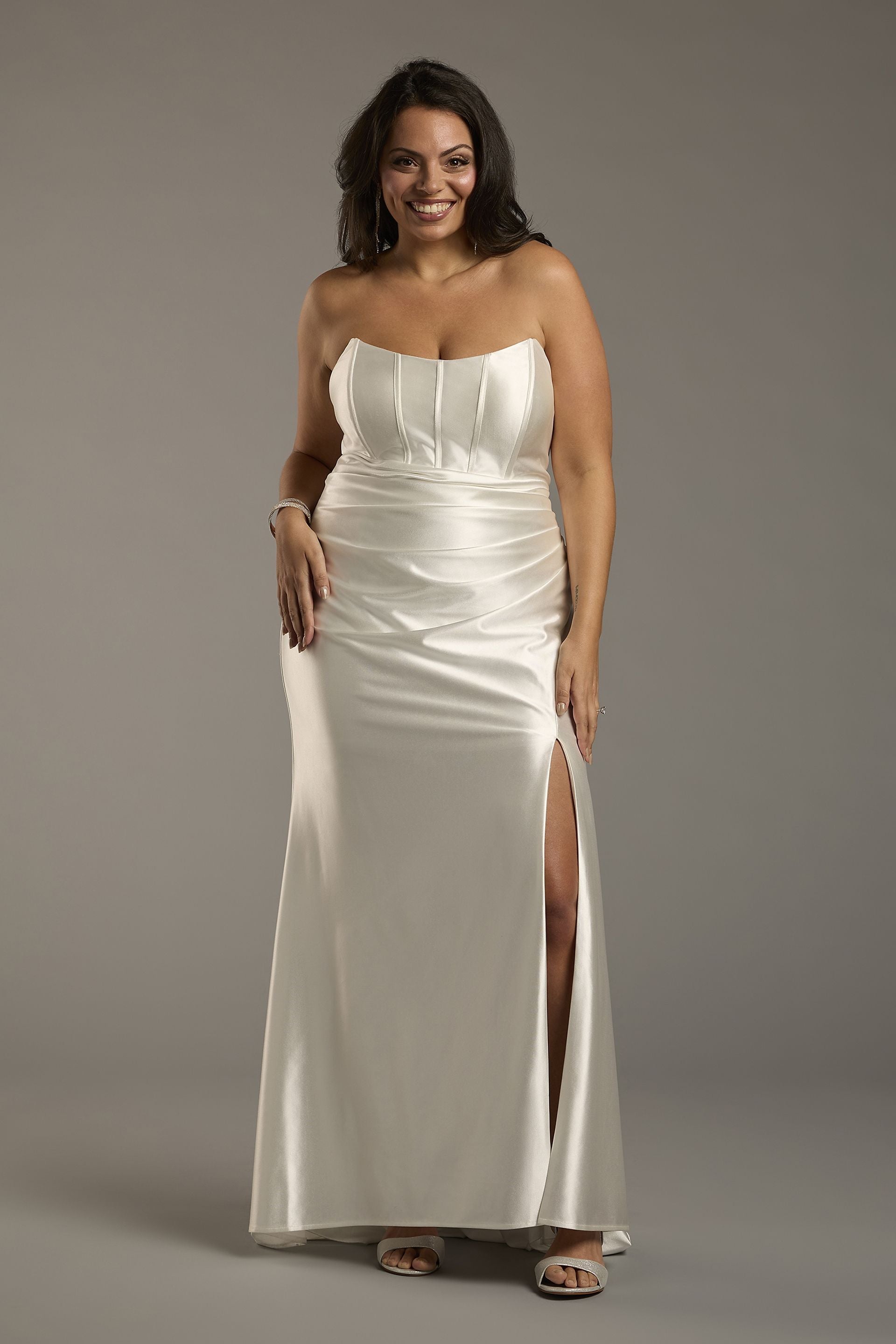 Sculpting Satin Corset Bodice Wedding Dress