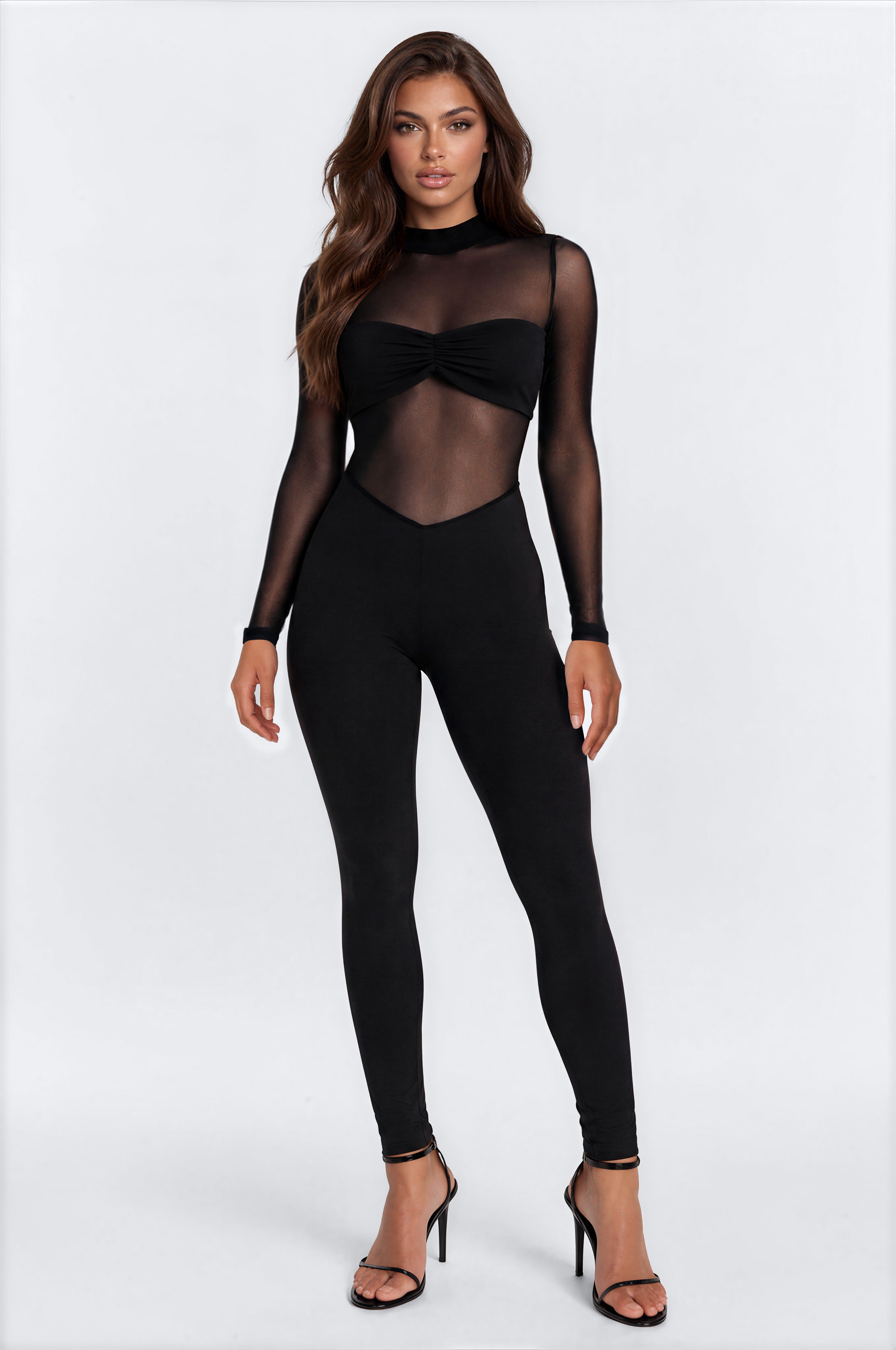 Viviana Long Sleeve Catsuit - Black