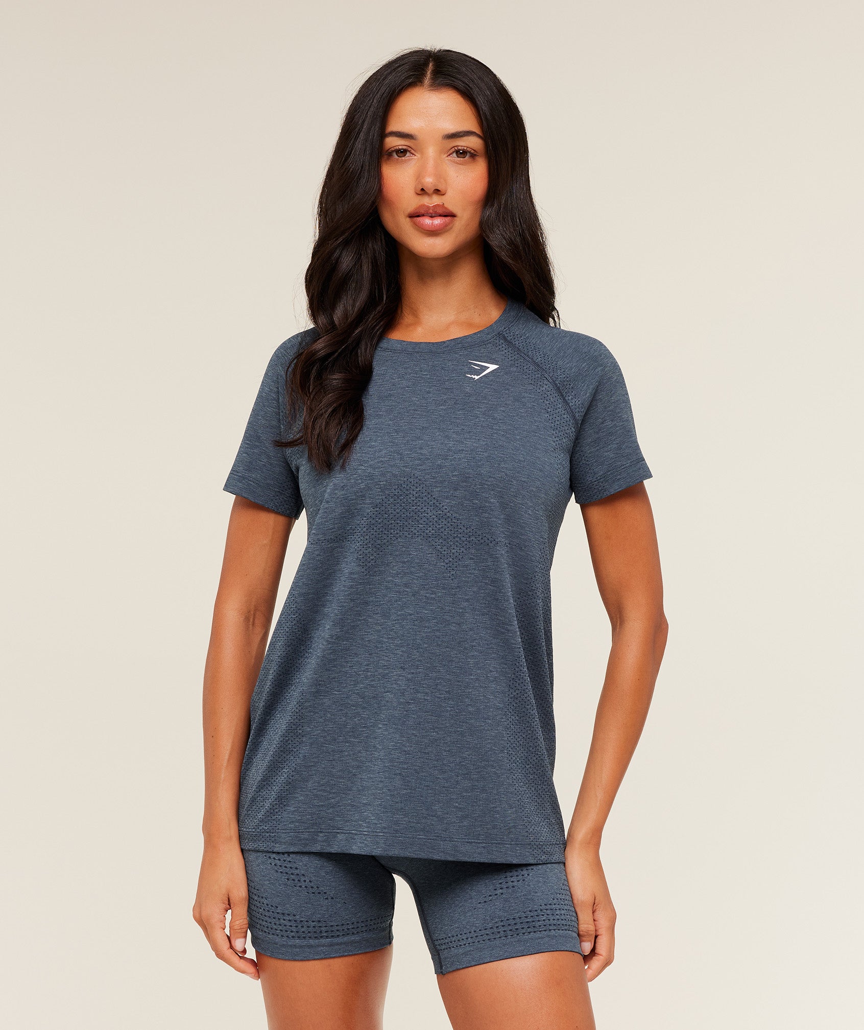 Gymshark Vital Seamless 2.0 Light T-Shirt - Stealth Blue/Marl