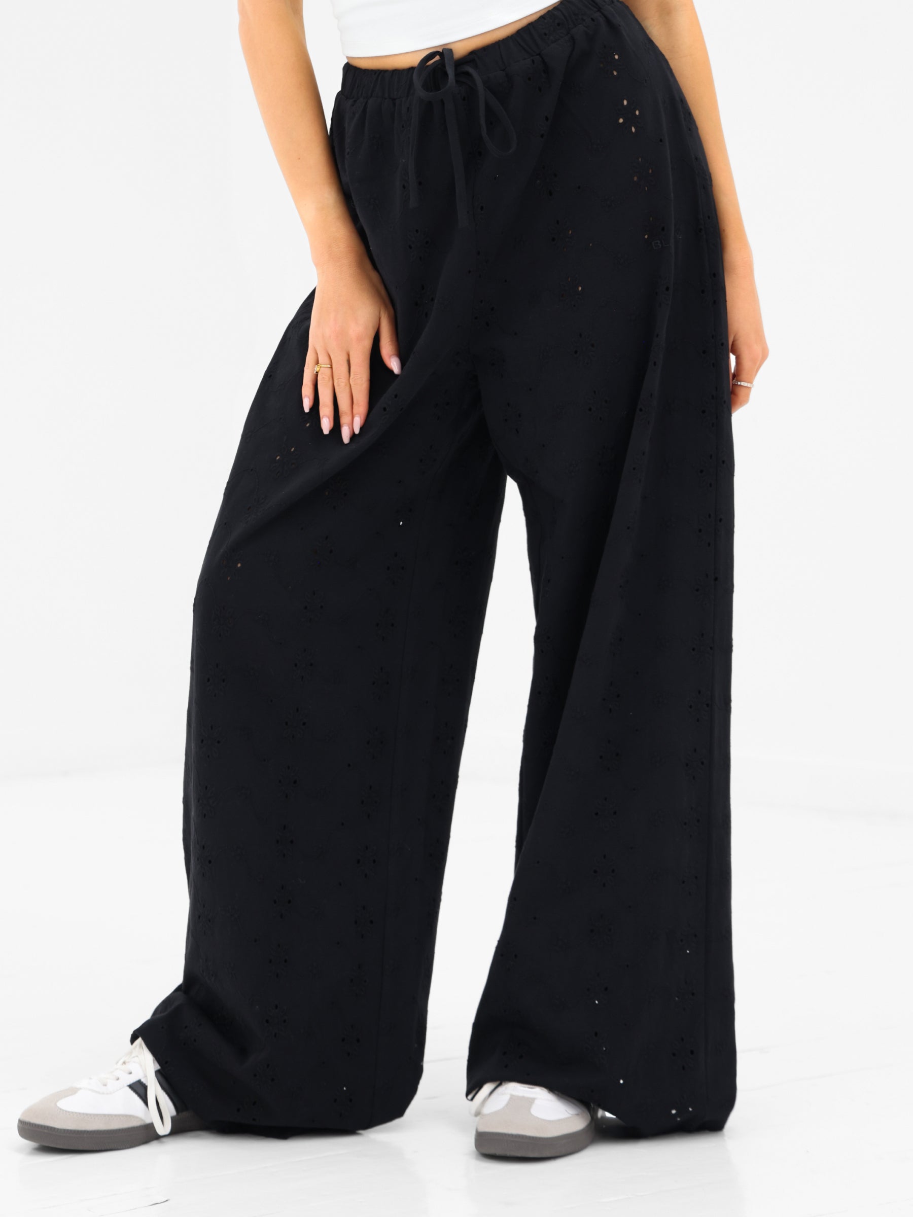 Amina Wide Leg Trousers - Black