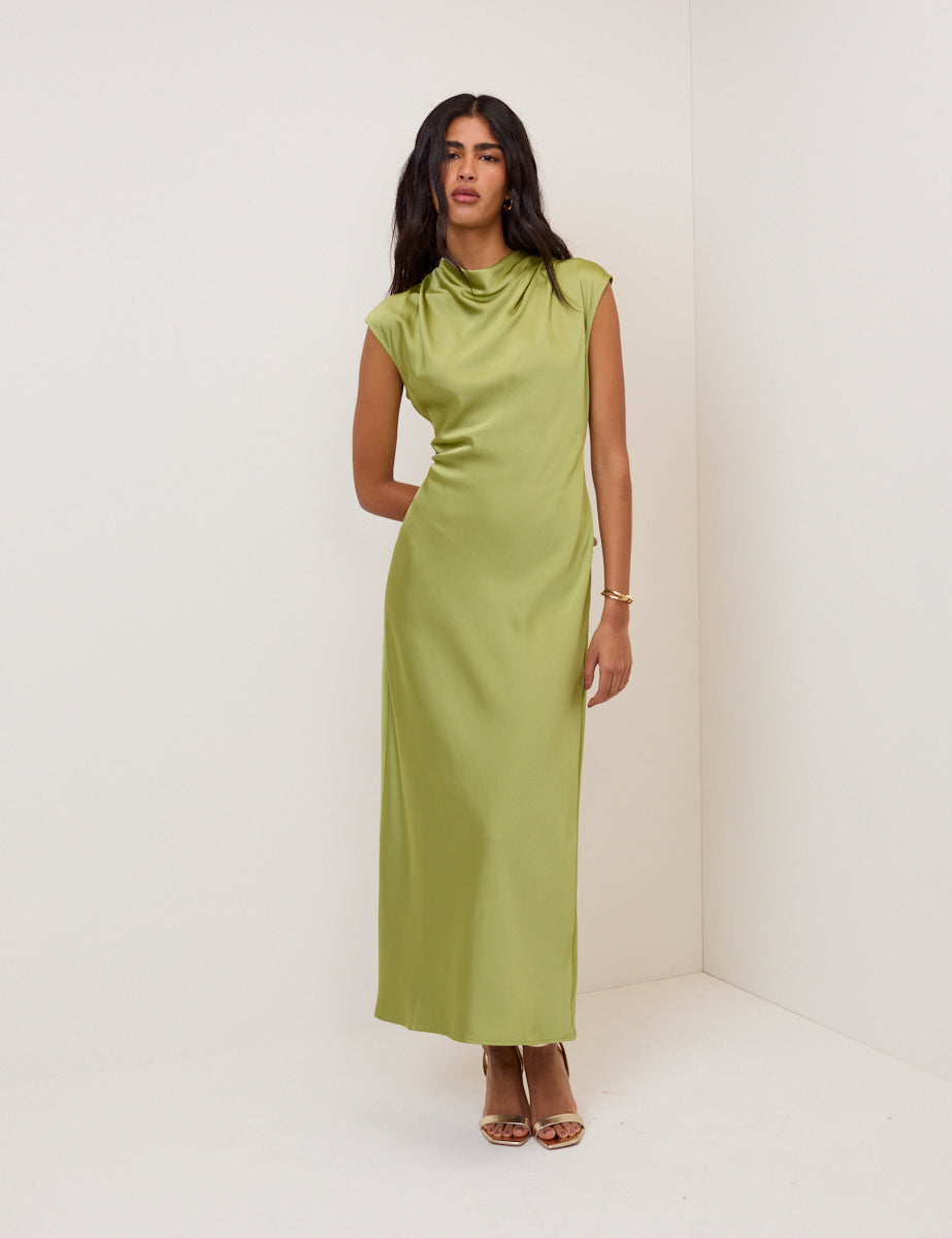Green Cowl Neck Eden Maxi Dress