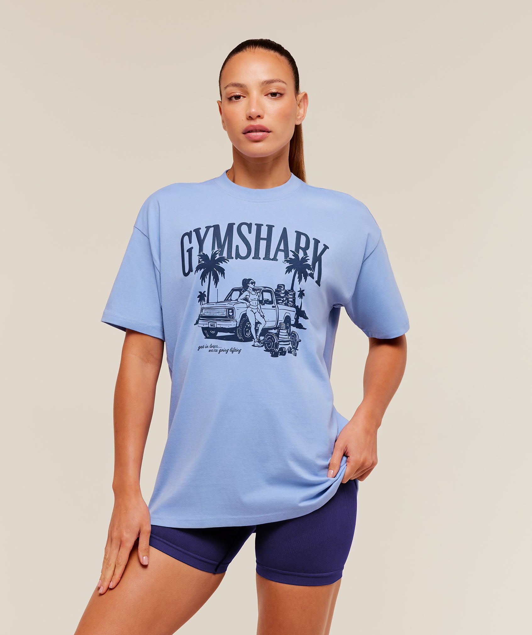 Gymshark Pick Up Truck Graphic Short Sleeve T-Shirt - Steady Purple