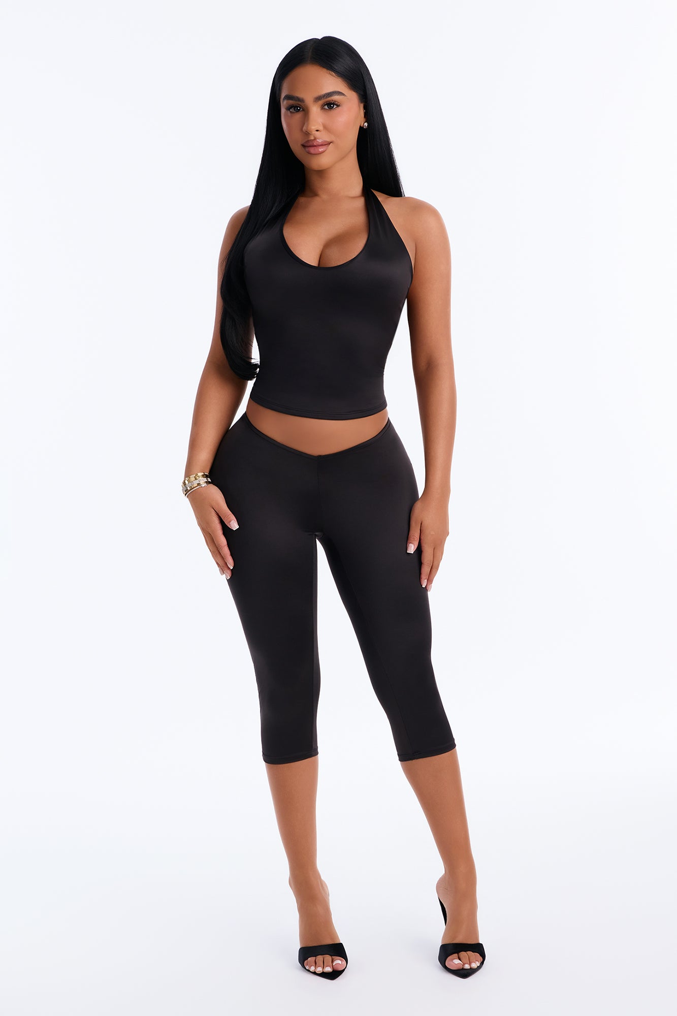 Carol Low Rise Capri Set - Black