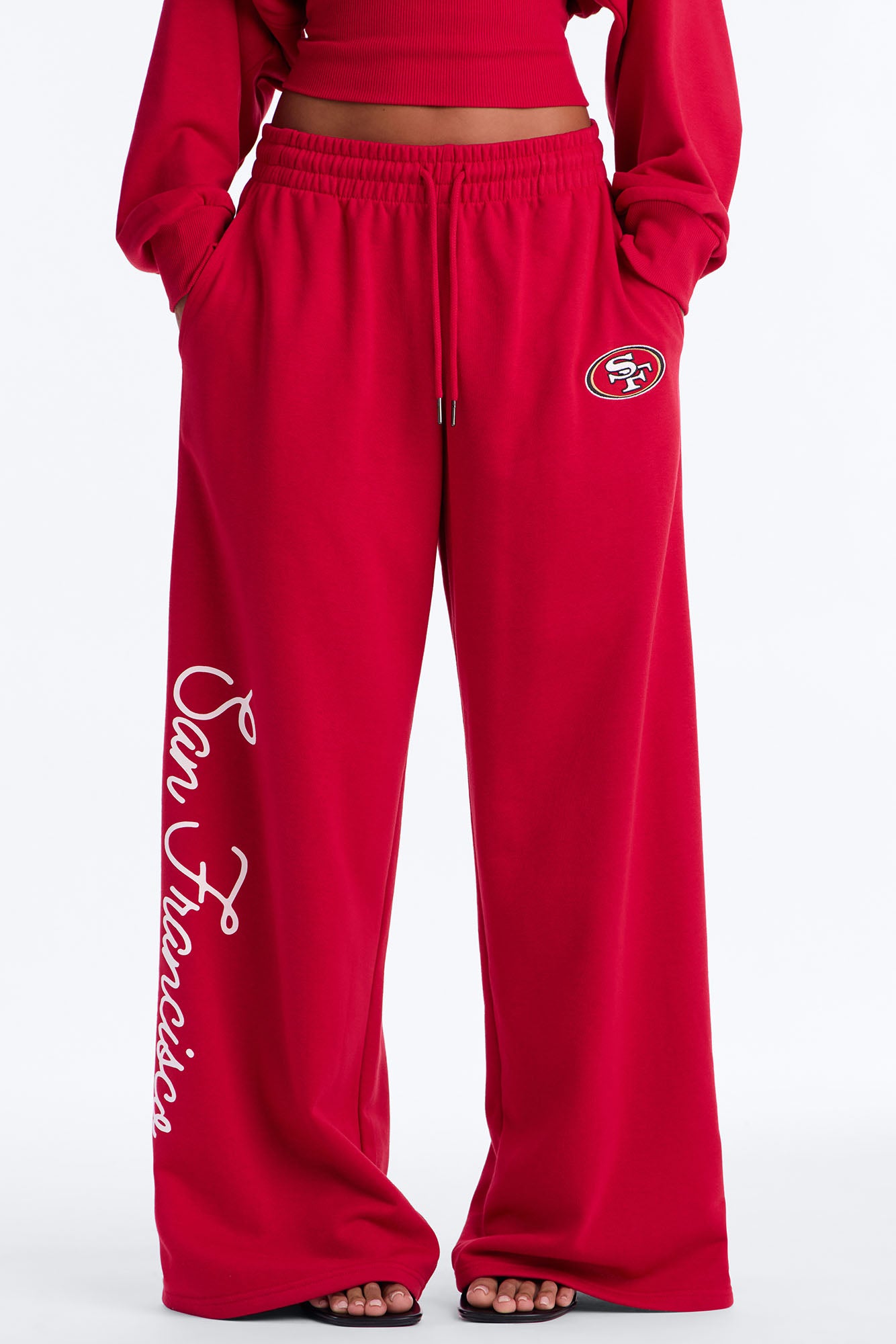 NFL 49er's Wide Leg Sweatpant - Red