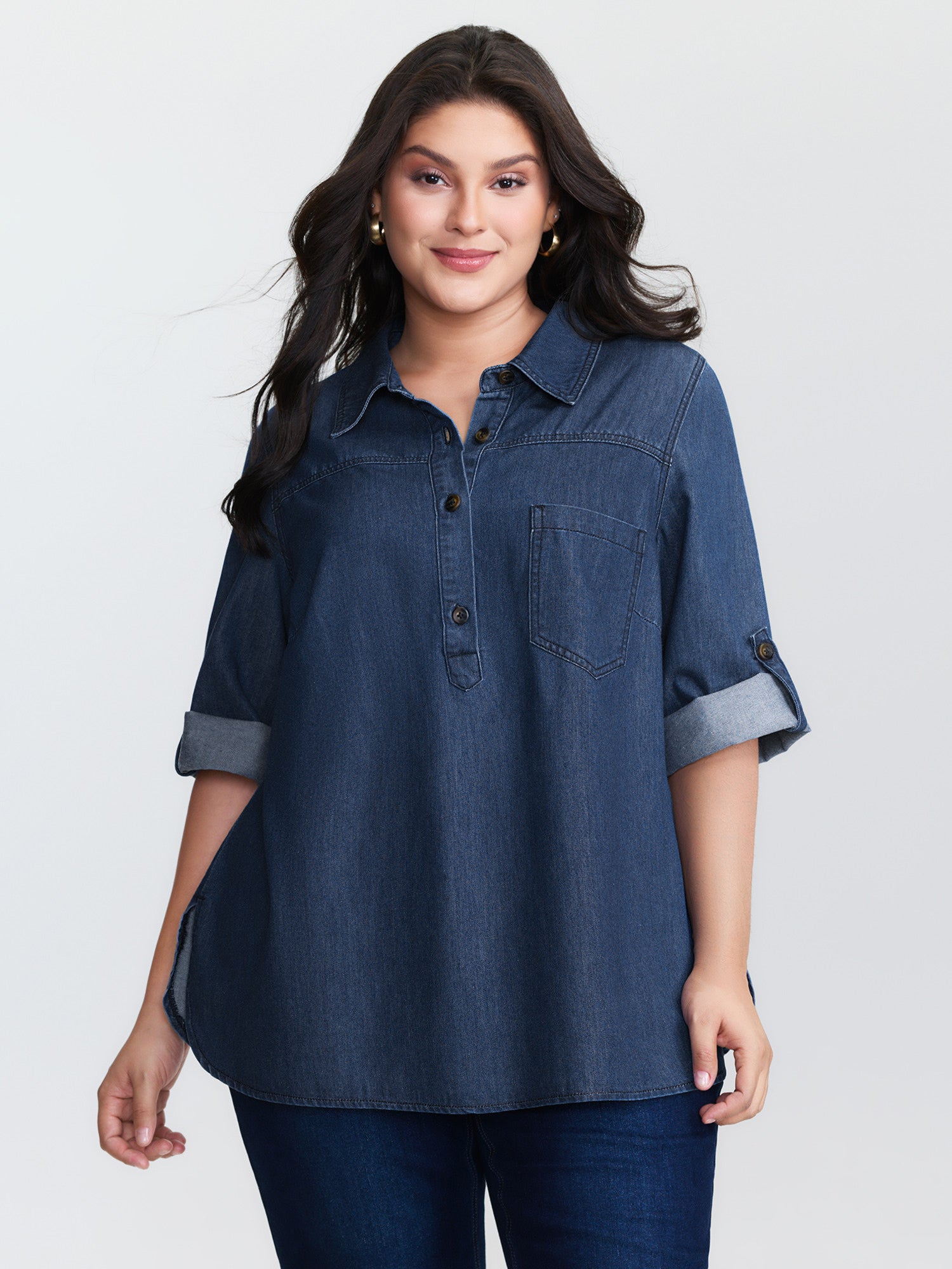 Supersoft Button Down Pockets Denim Jacket