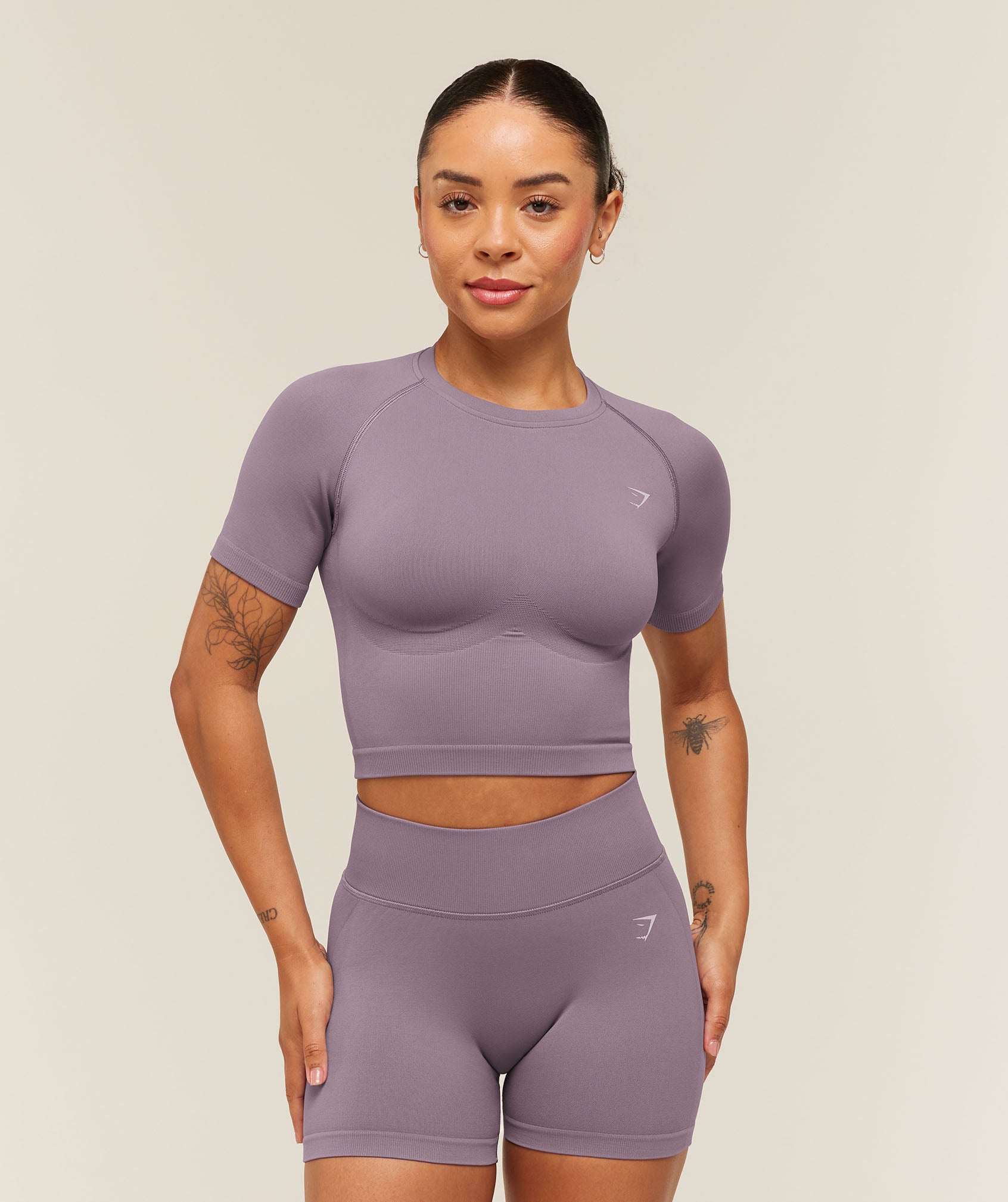 Gymshark Lift Seamless Short Sleeve Top - Dusk Purple
